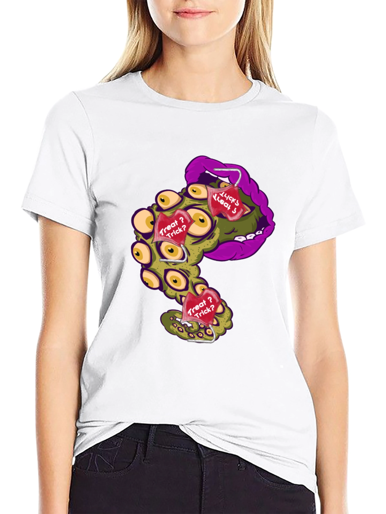 Monster Mouth Halloween Graphic T-Shirt