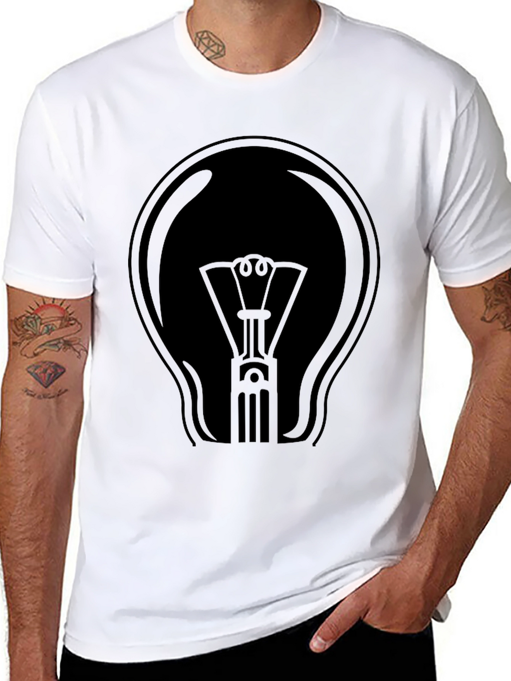 Black Light Bulb Graphic T-Shirt