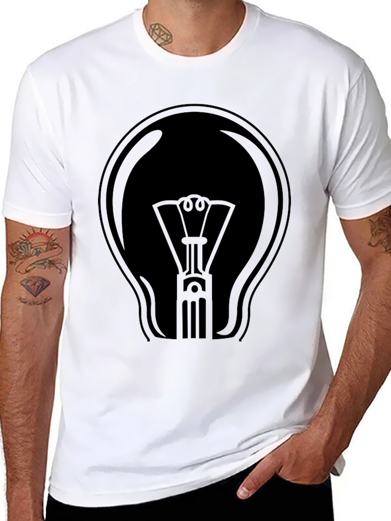 Black Light Bulb Graphic T-Shirt