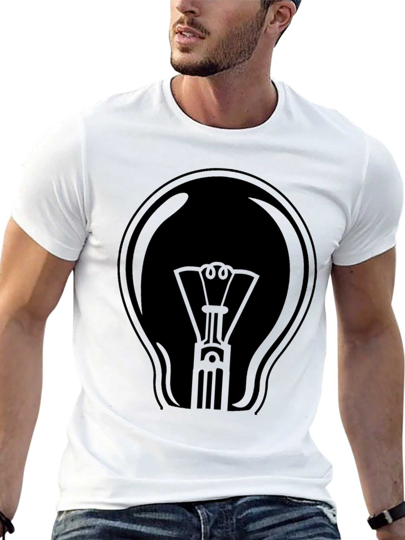 Black Light Bulb Graphic T-Shirt