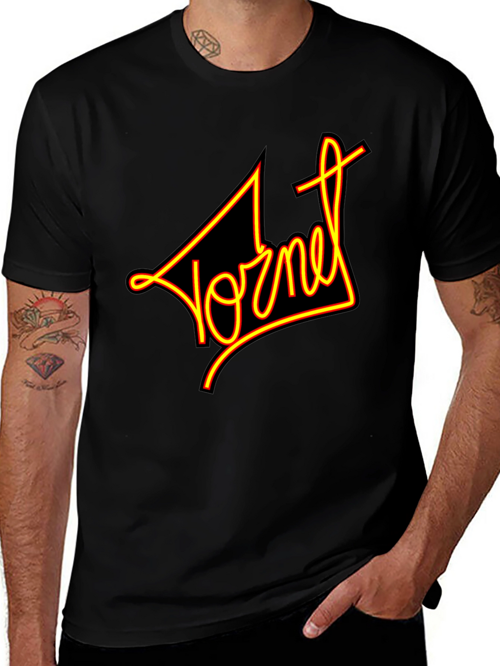Retro Yornet Graphic Black T-Shirt