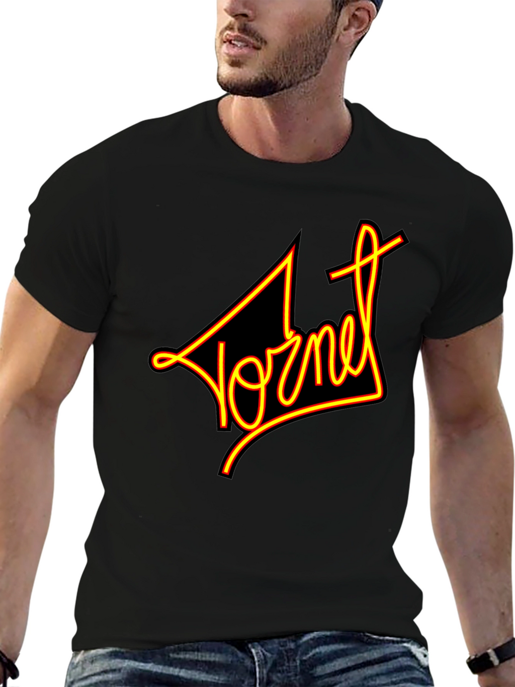Retro Yornet Graphic Black T-Shirt
