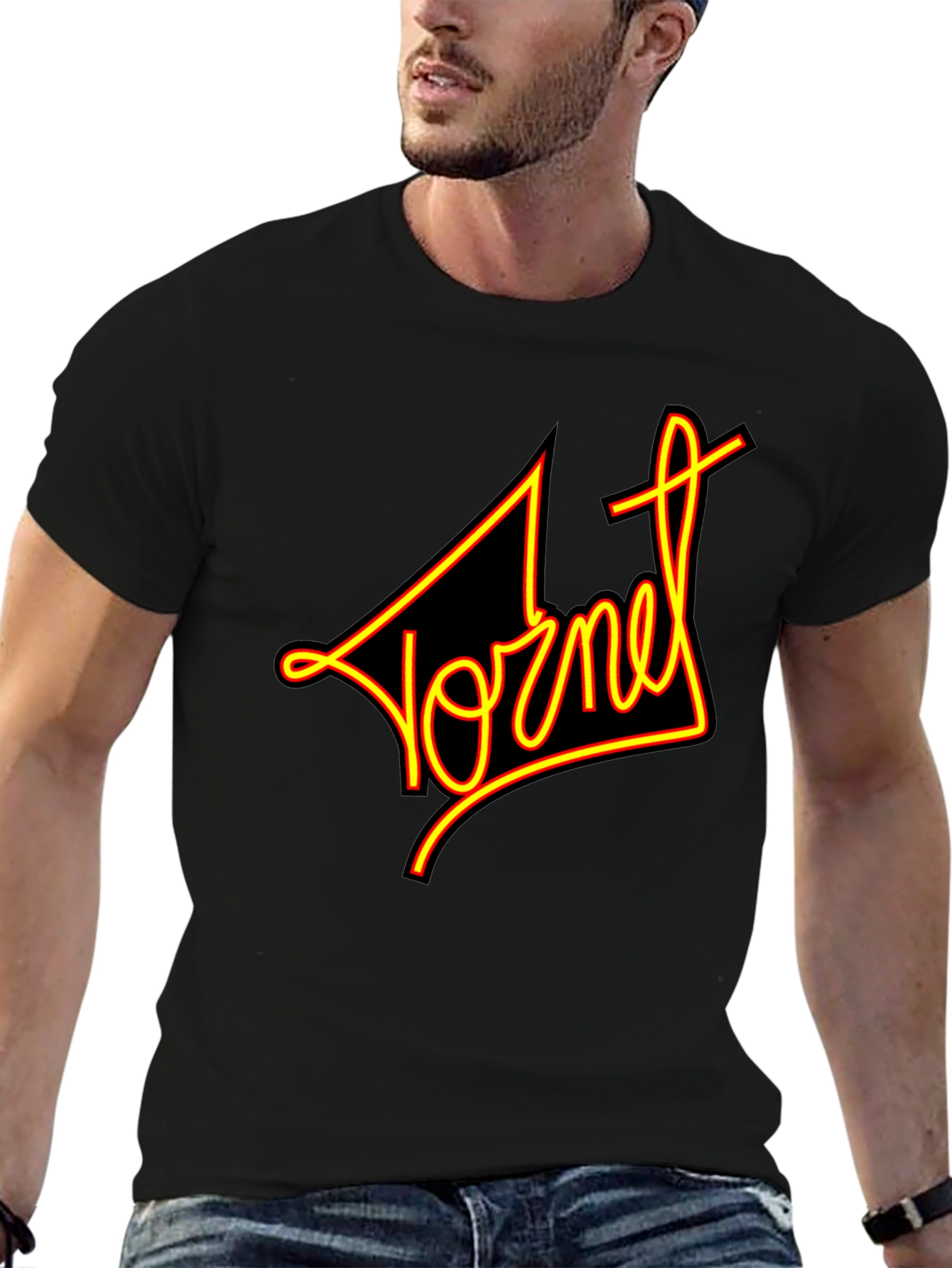 Retro Yornet Graphic Black T-Shirt