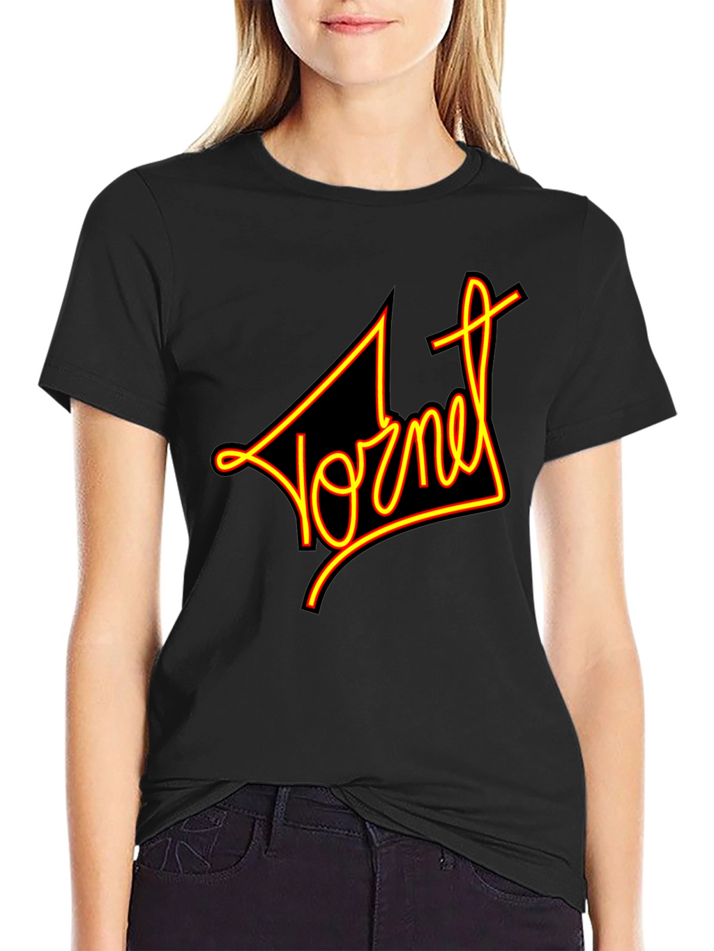 Retro Yornet Graphic Black T-Shirt