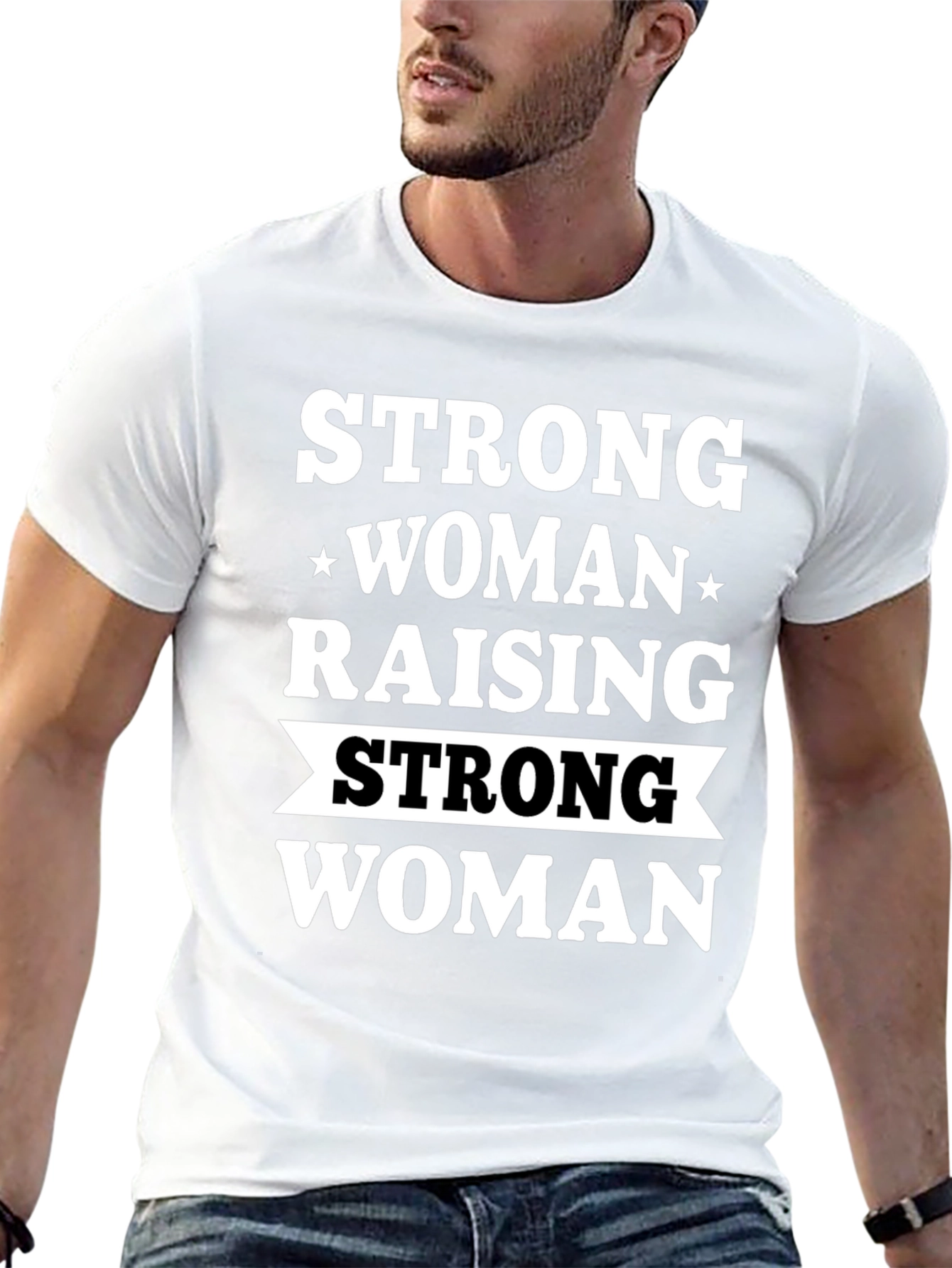 Strong Woman Raising Strong Woman Black T-Shirt