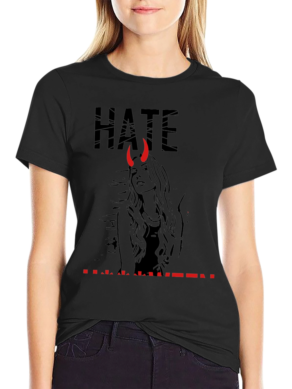 Hate Halloween Graphic Print T-Shirt
