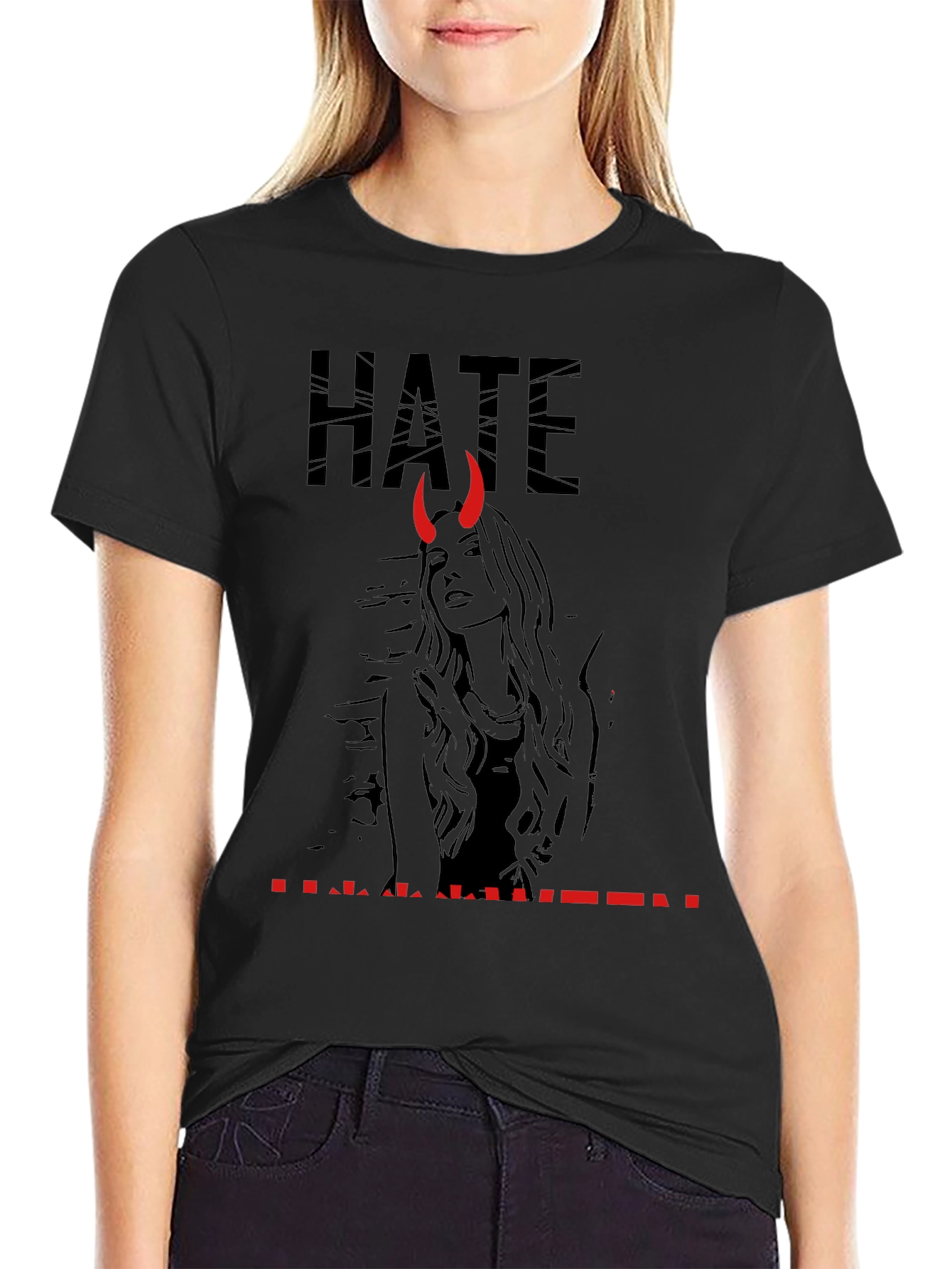 Hate Halloween Graphic Print T-Shirt