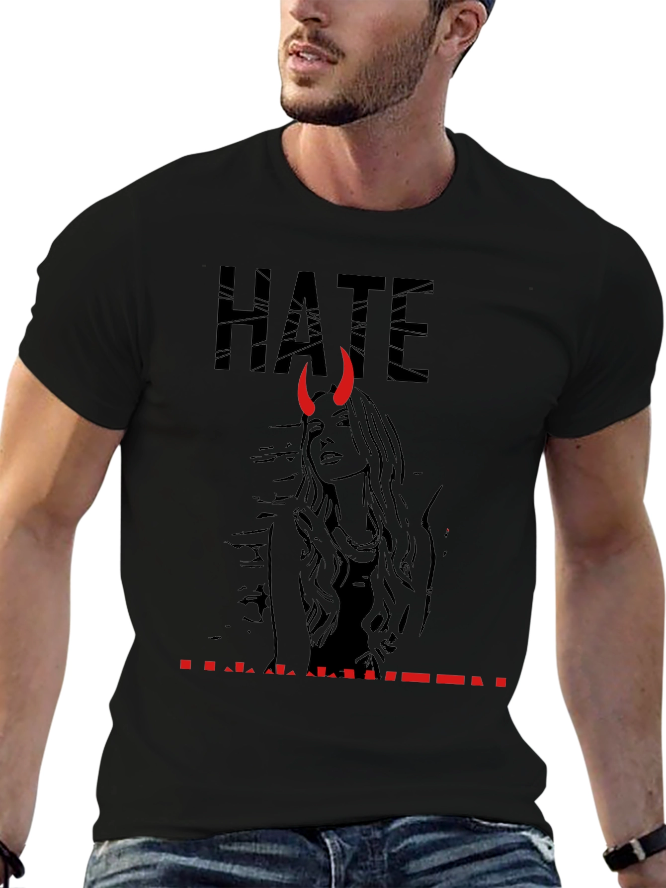 Hate Halloween Graphic Print T-Shirt