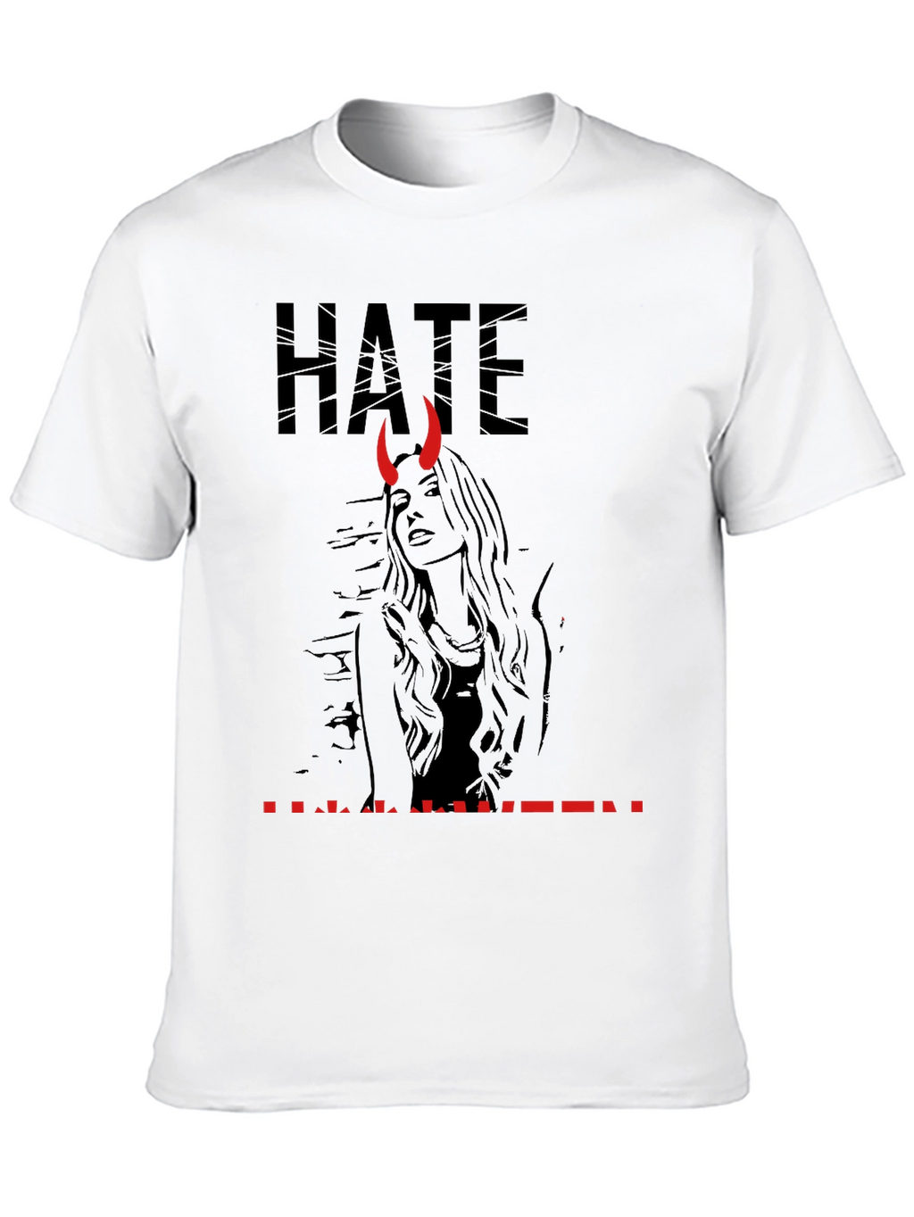 Hate Halloween Graphic Print T-Shirt