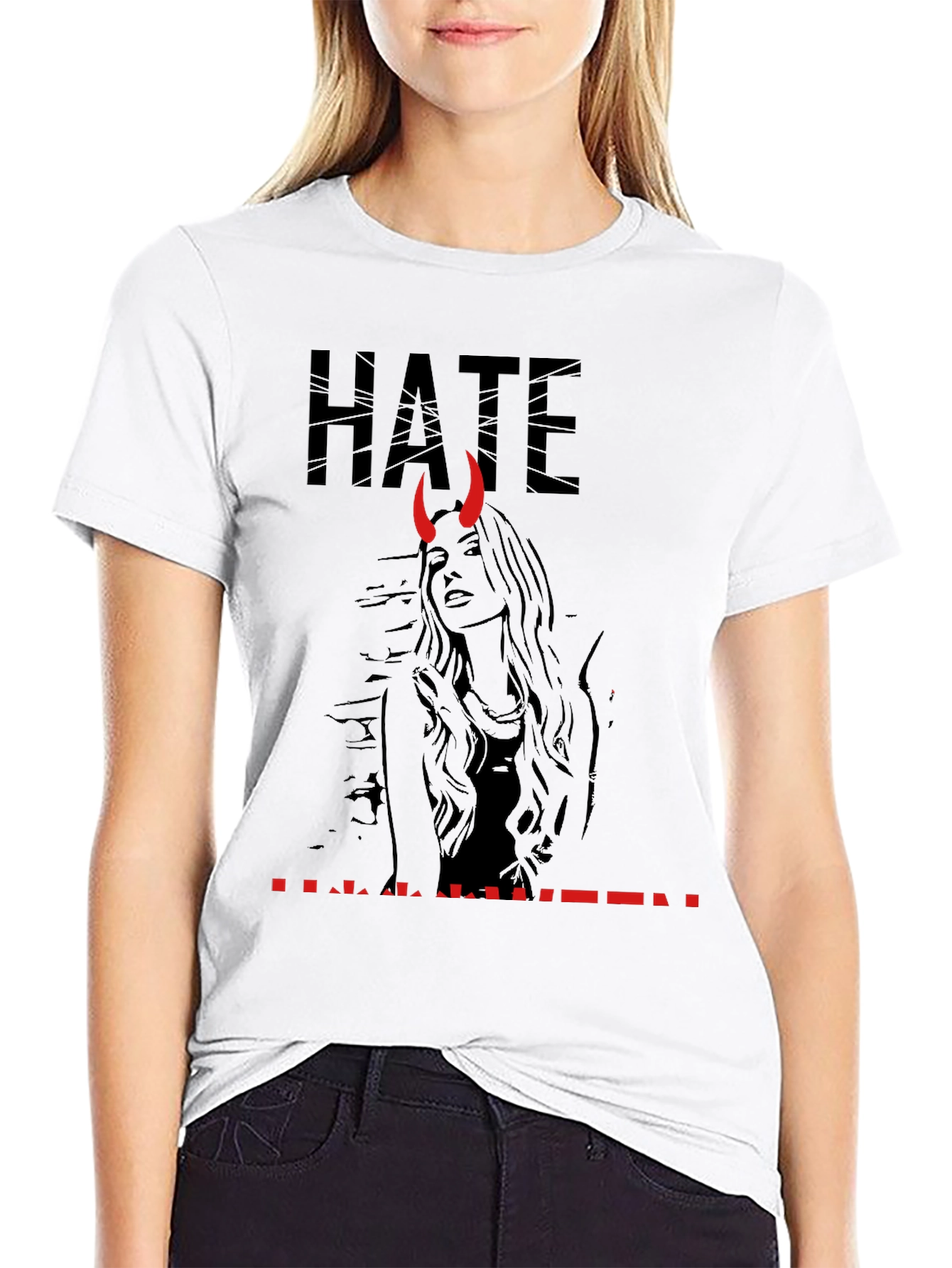 Hate Halloween Graphic Print T-Shirt
