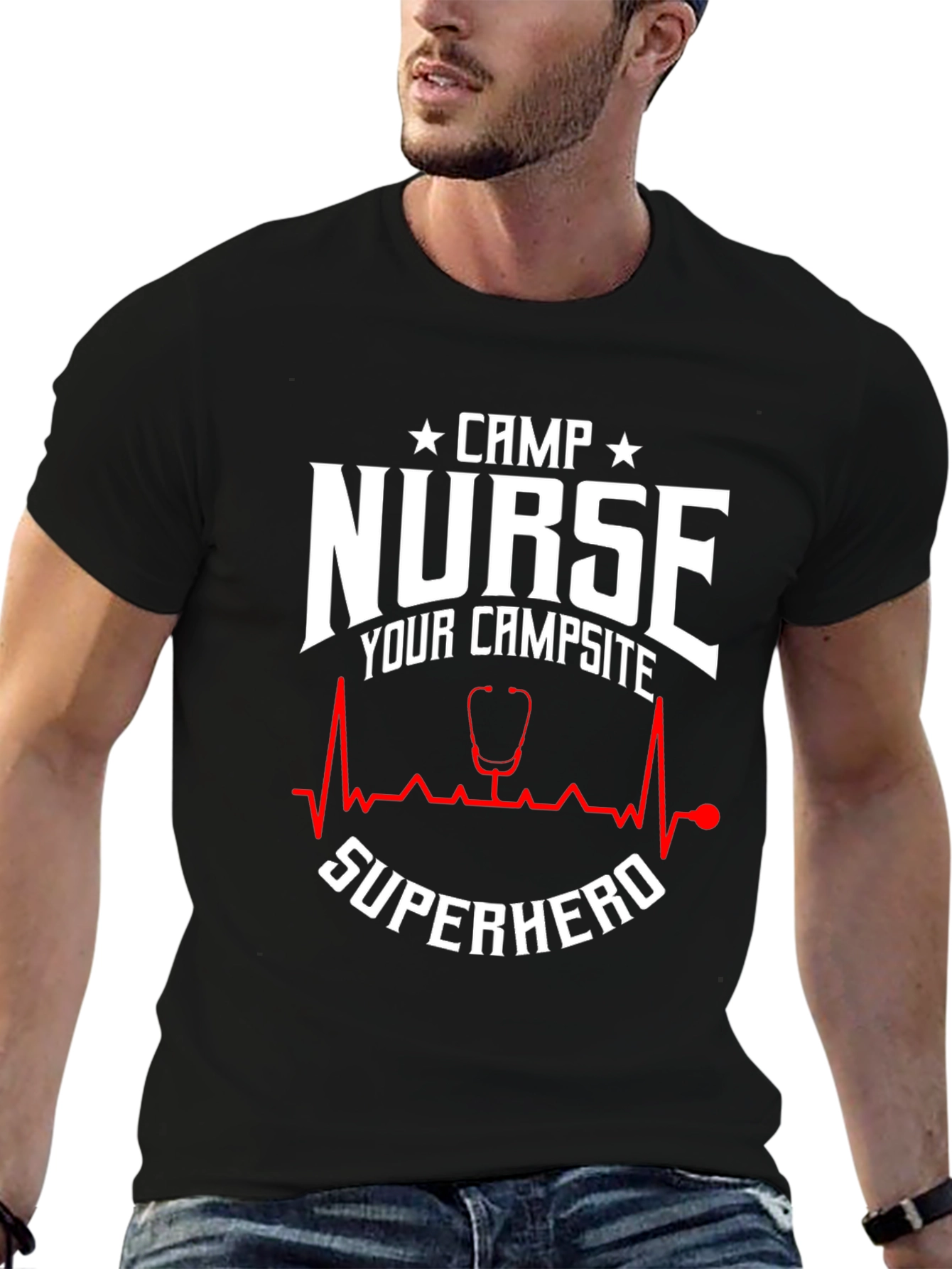 Camp Nurse Superhero Graphic T-Shirt