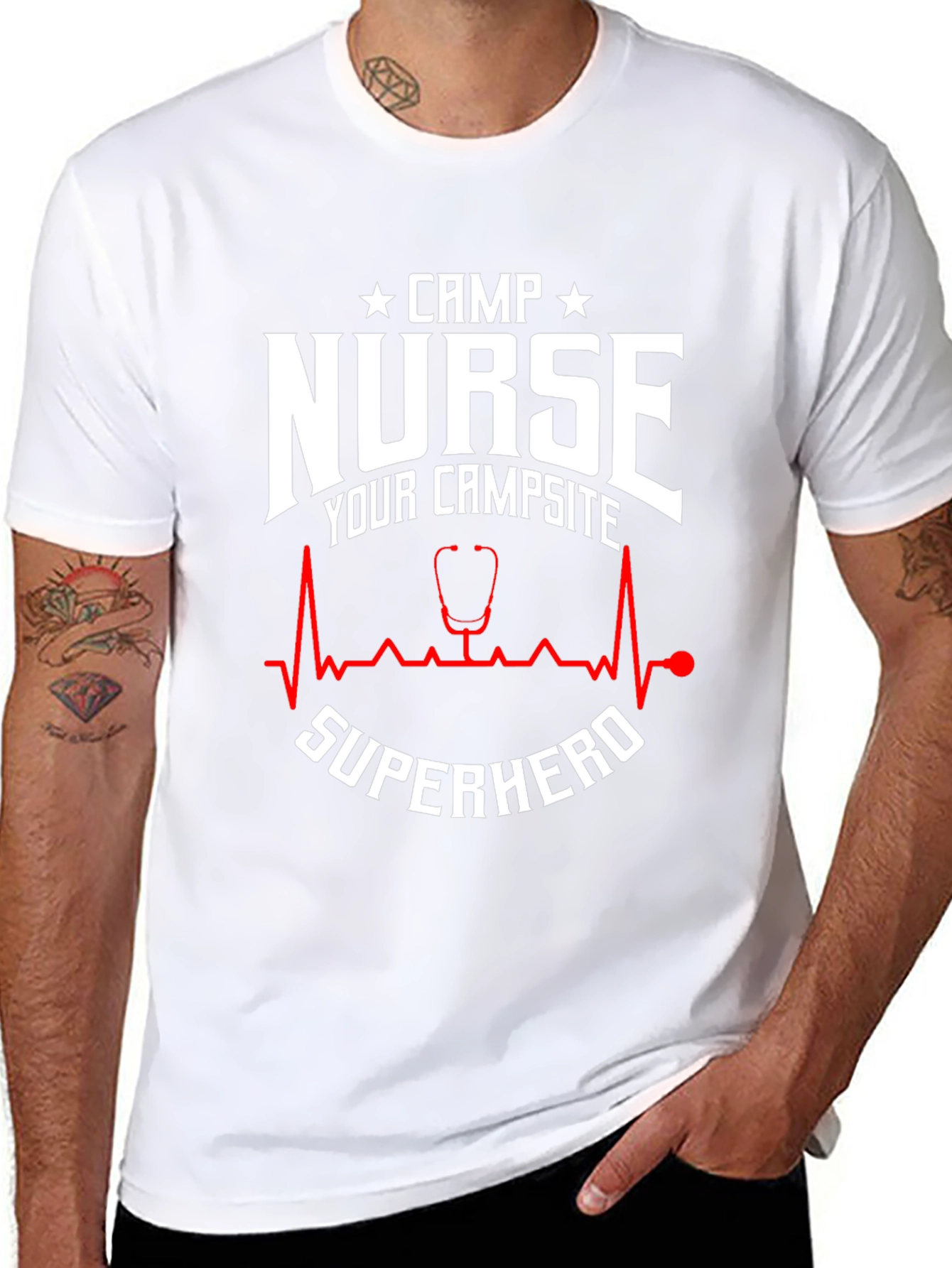 Camp Nurse Superhero Graphic T-Shirt