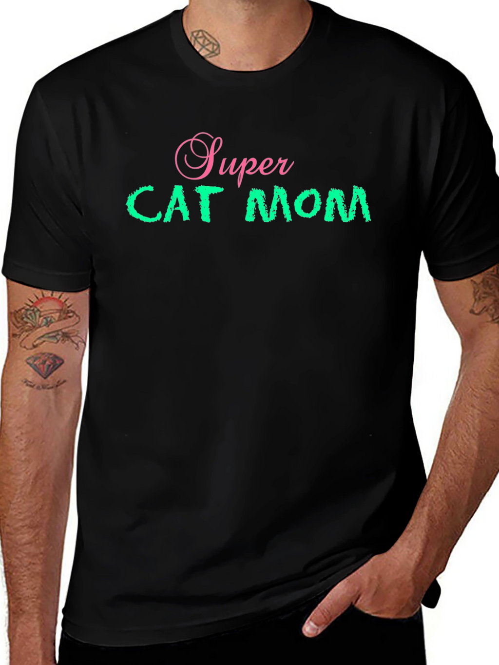 Super Cat Mom Graphic T-Shirt