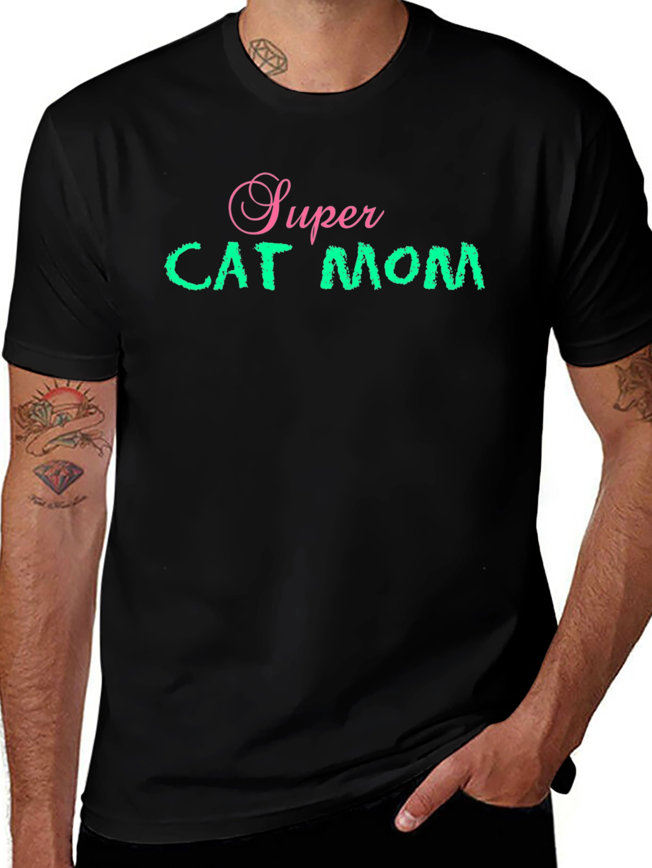 Super Cat Mom Graphic T-Shirt