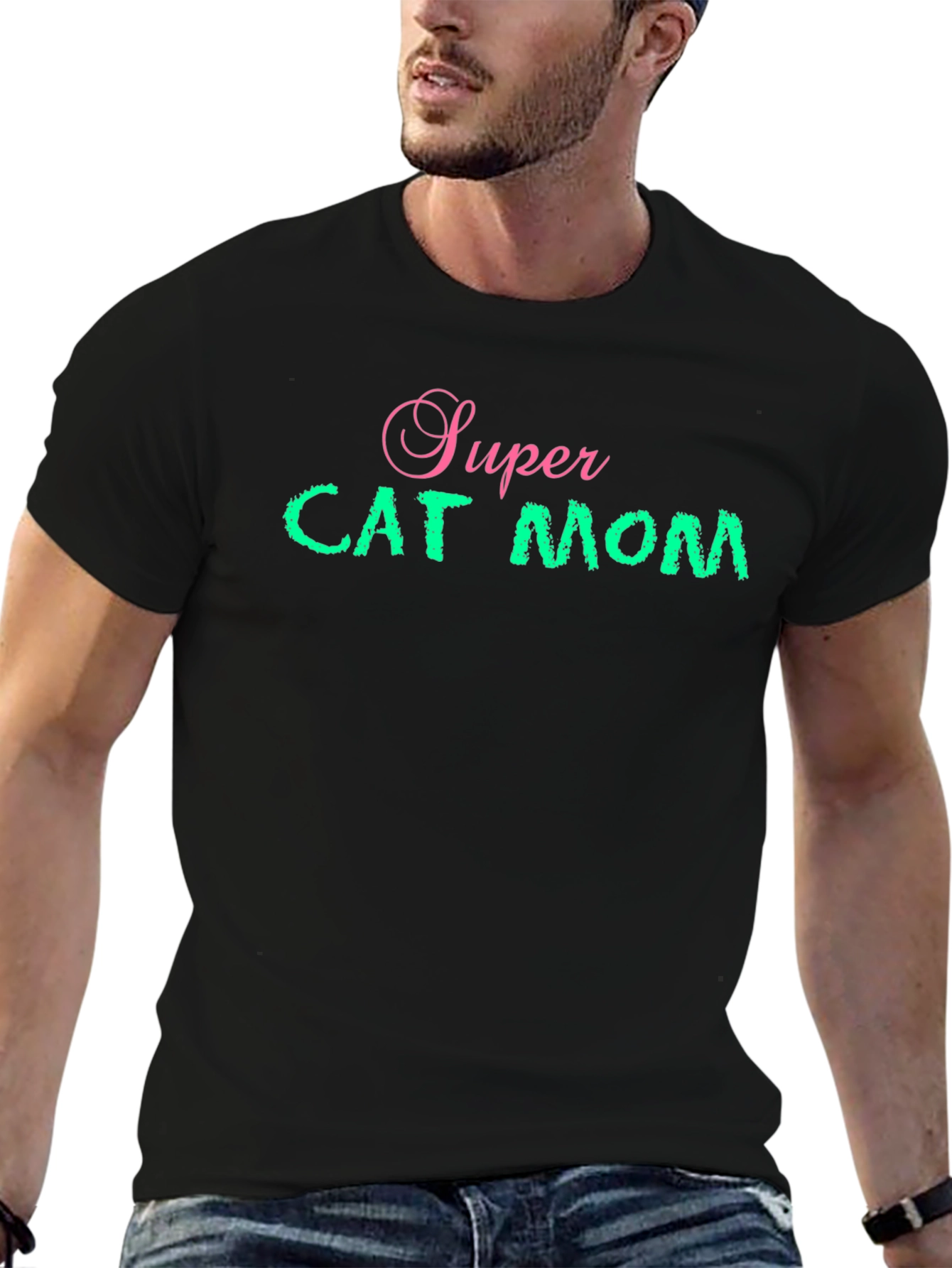 Super Cat Mom Graphic T-Shirt