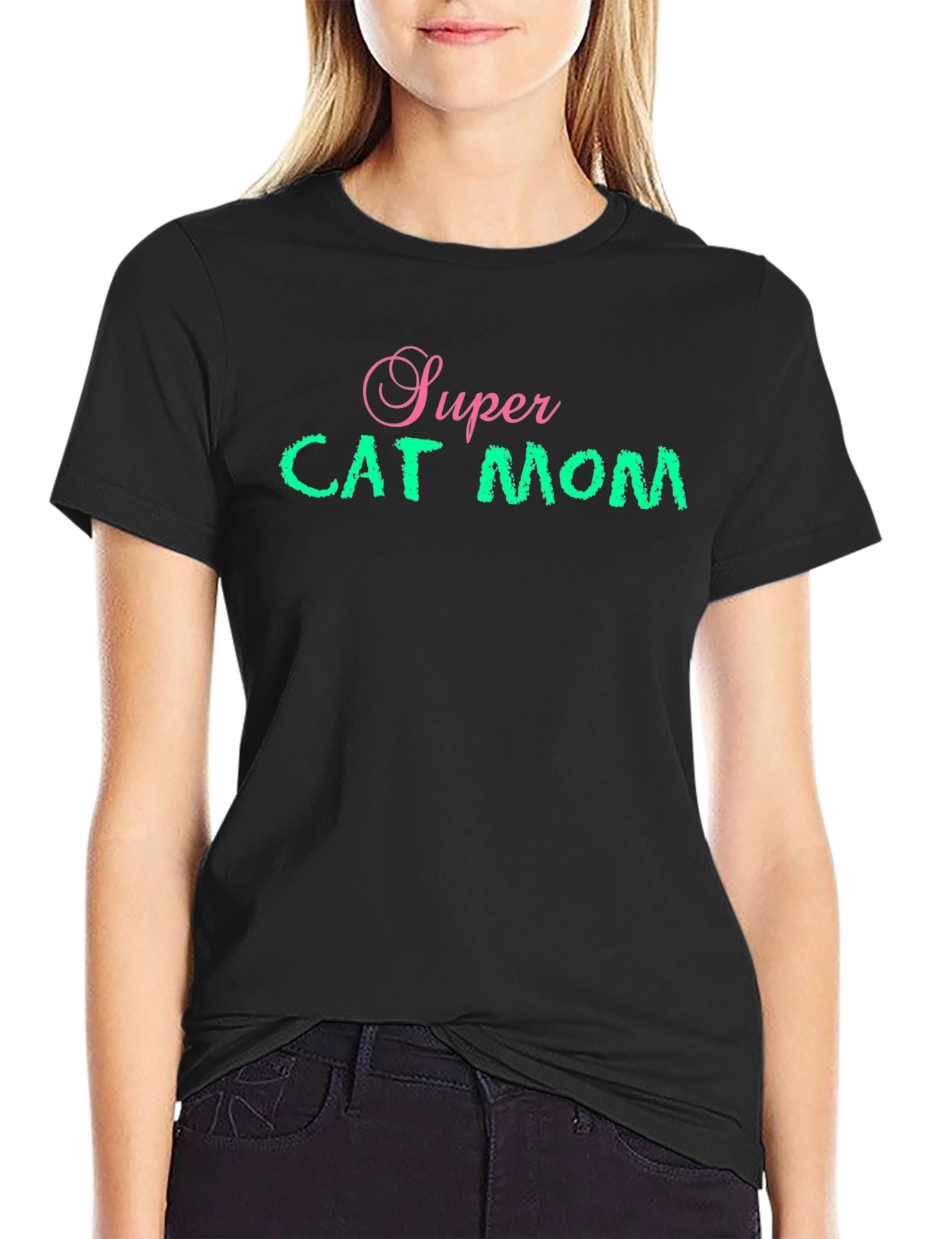 Super Cat Mom Graphic T-Shirt