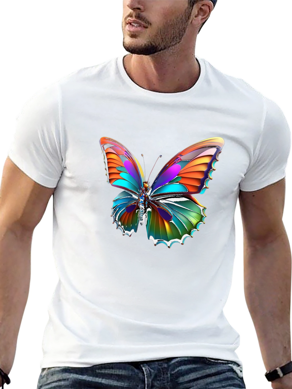 Butterfly Graphic Black T-Shirt
