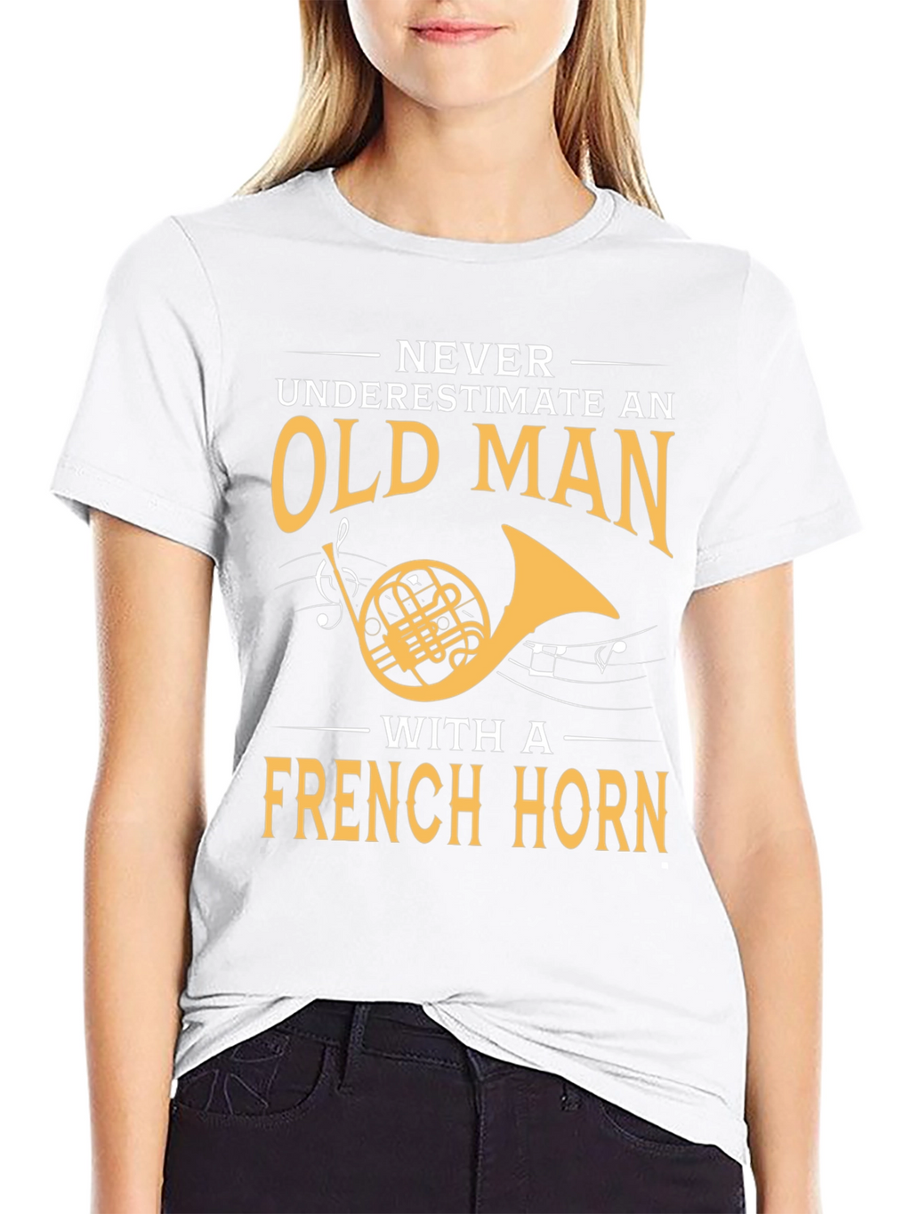 French Horn Player T-Shirt - Old Man Musician