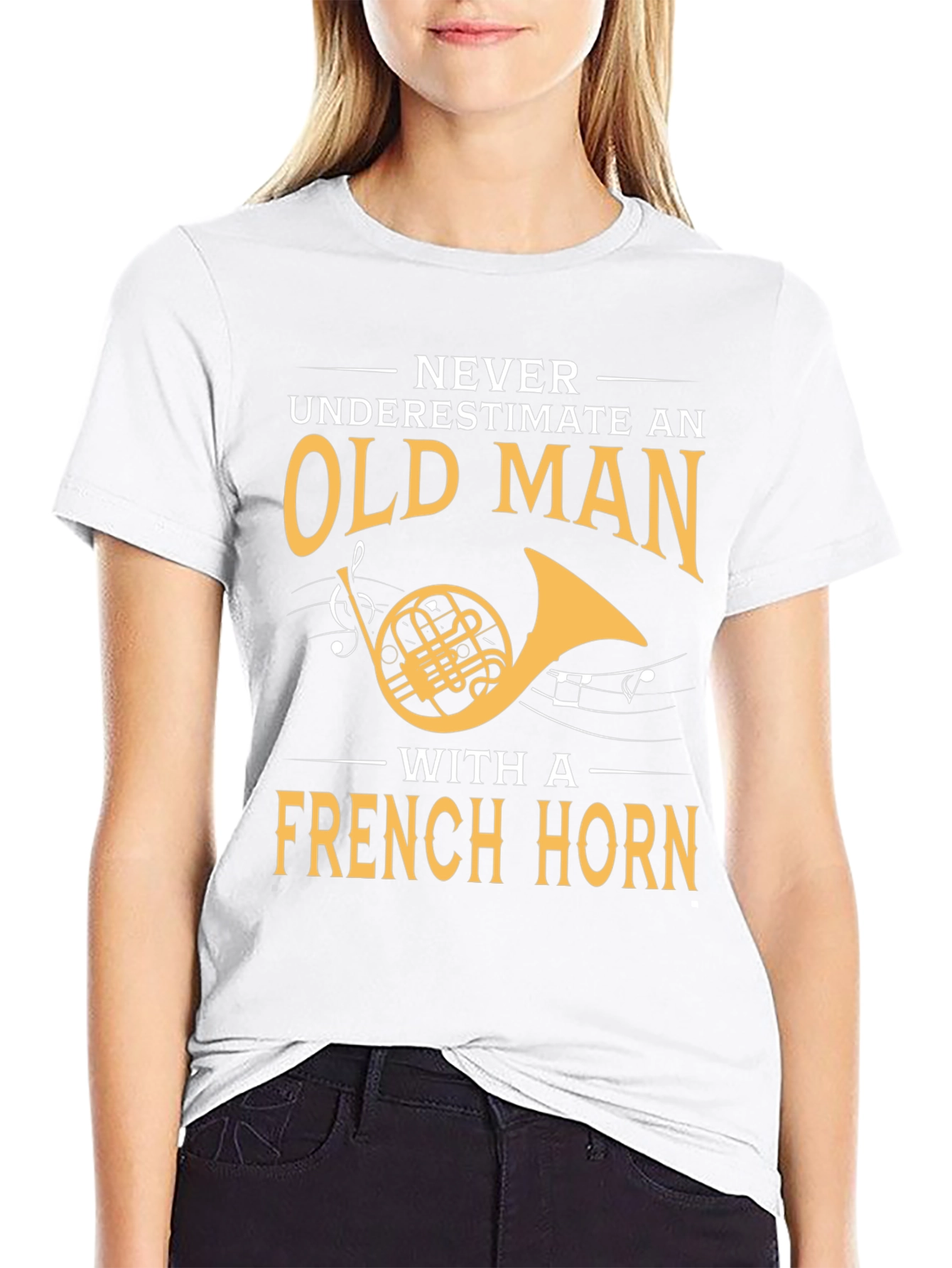 French Horn Player T-Shirt - Old Man Musician