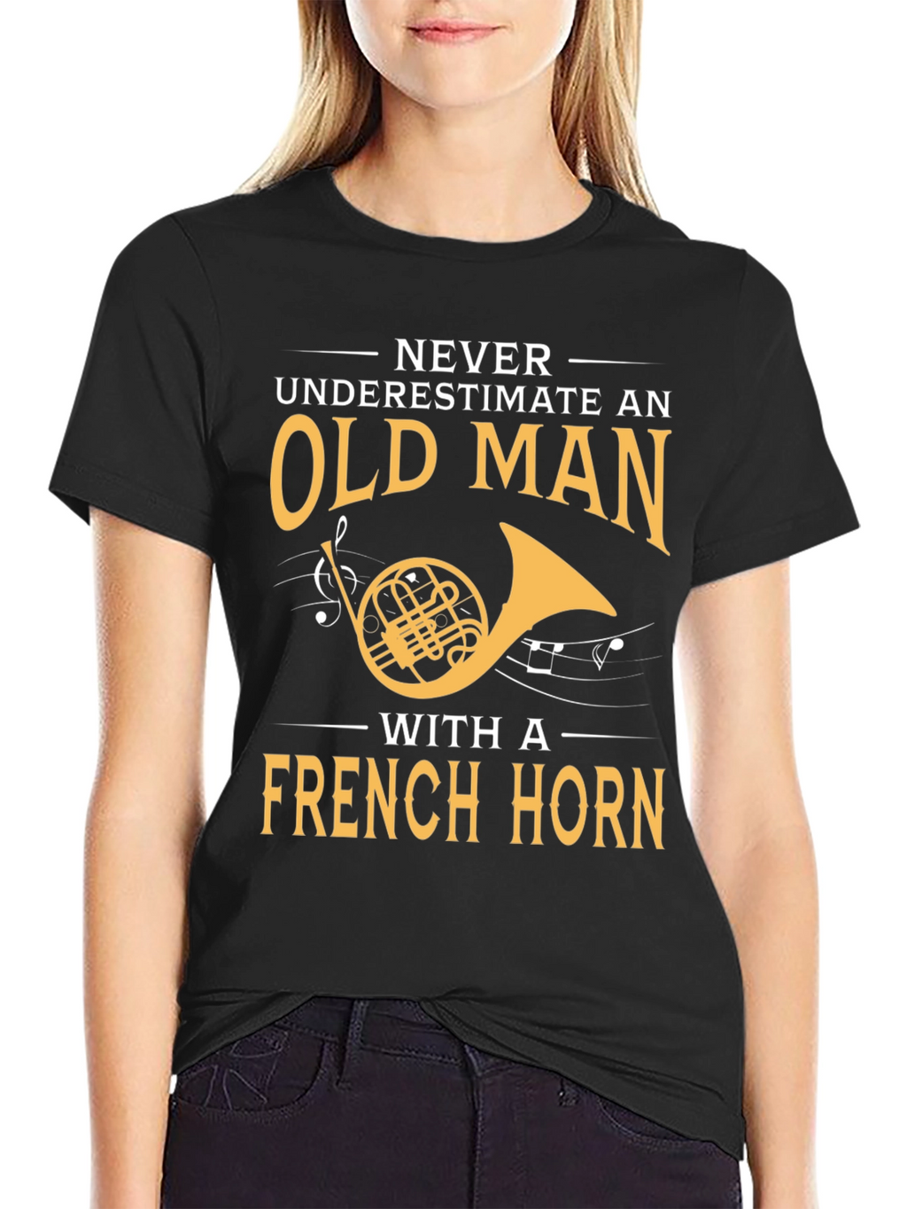 French Horn Player T-Shirt - Old Man Musician