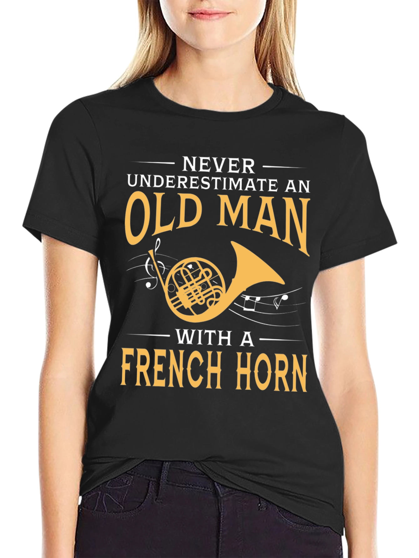 French Horn Player T-Shirt - Old Man Musician