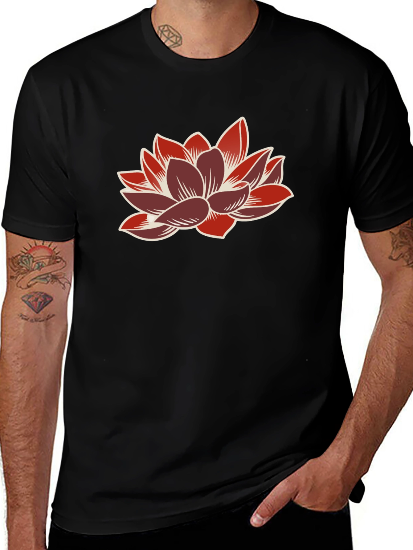Lotus Flower Graphic Tee - Stylish Casual Wear