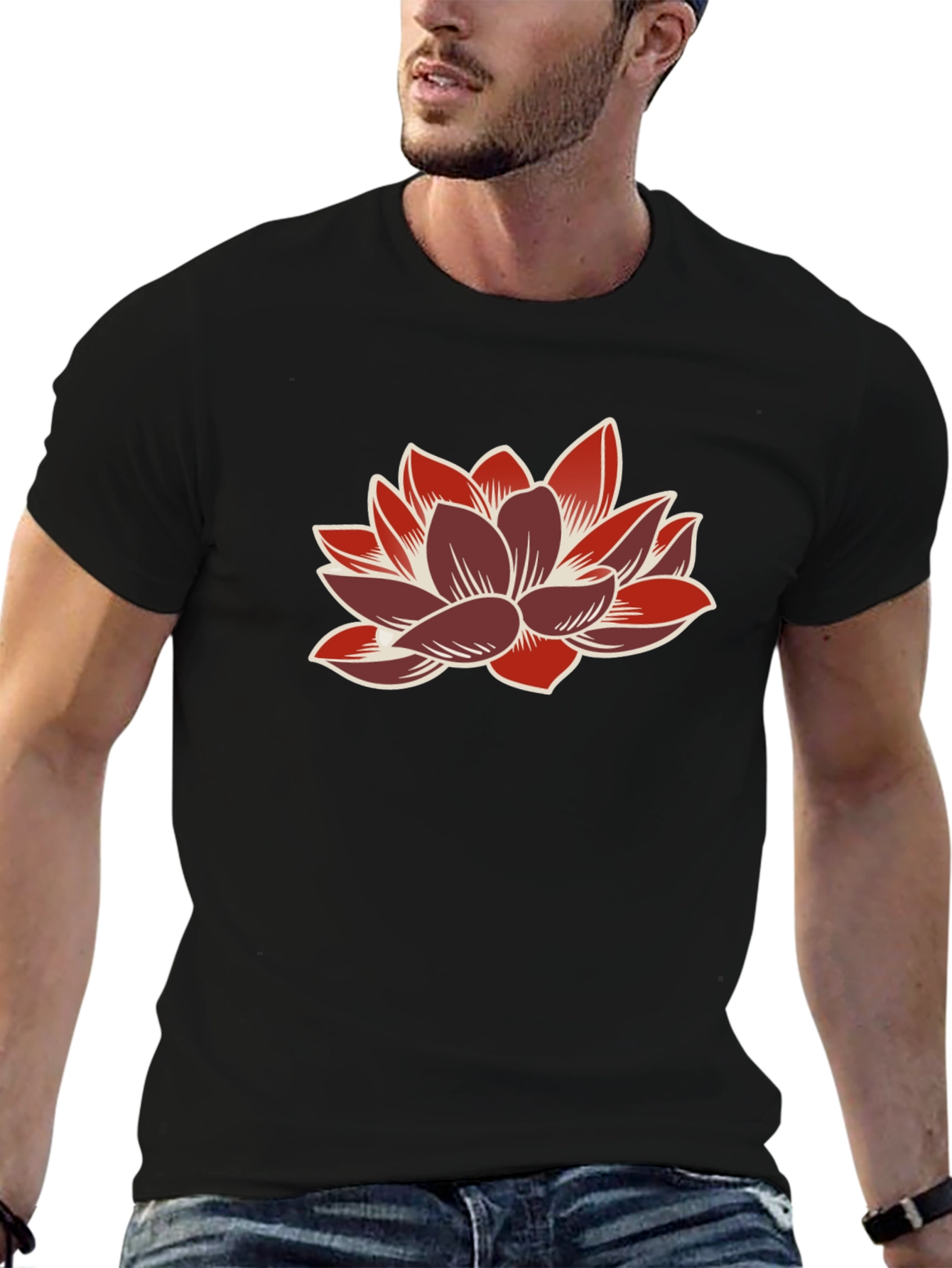 Lotus Flower Graphic Tee - Stylish Casual Wear
