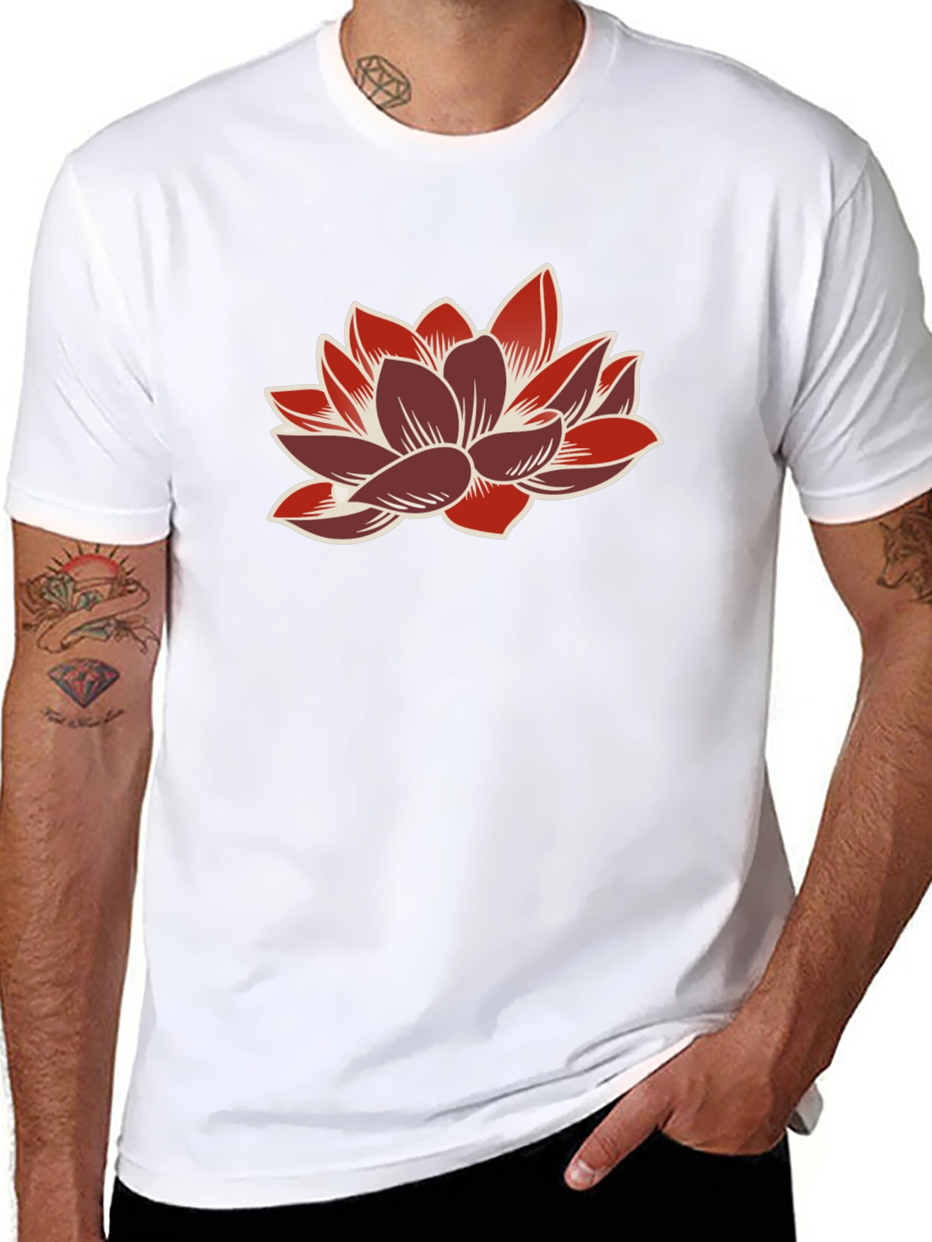 Lotus Flower Graphic Tee - Stylish Casual Wear