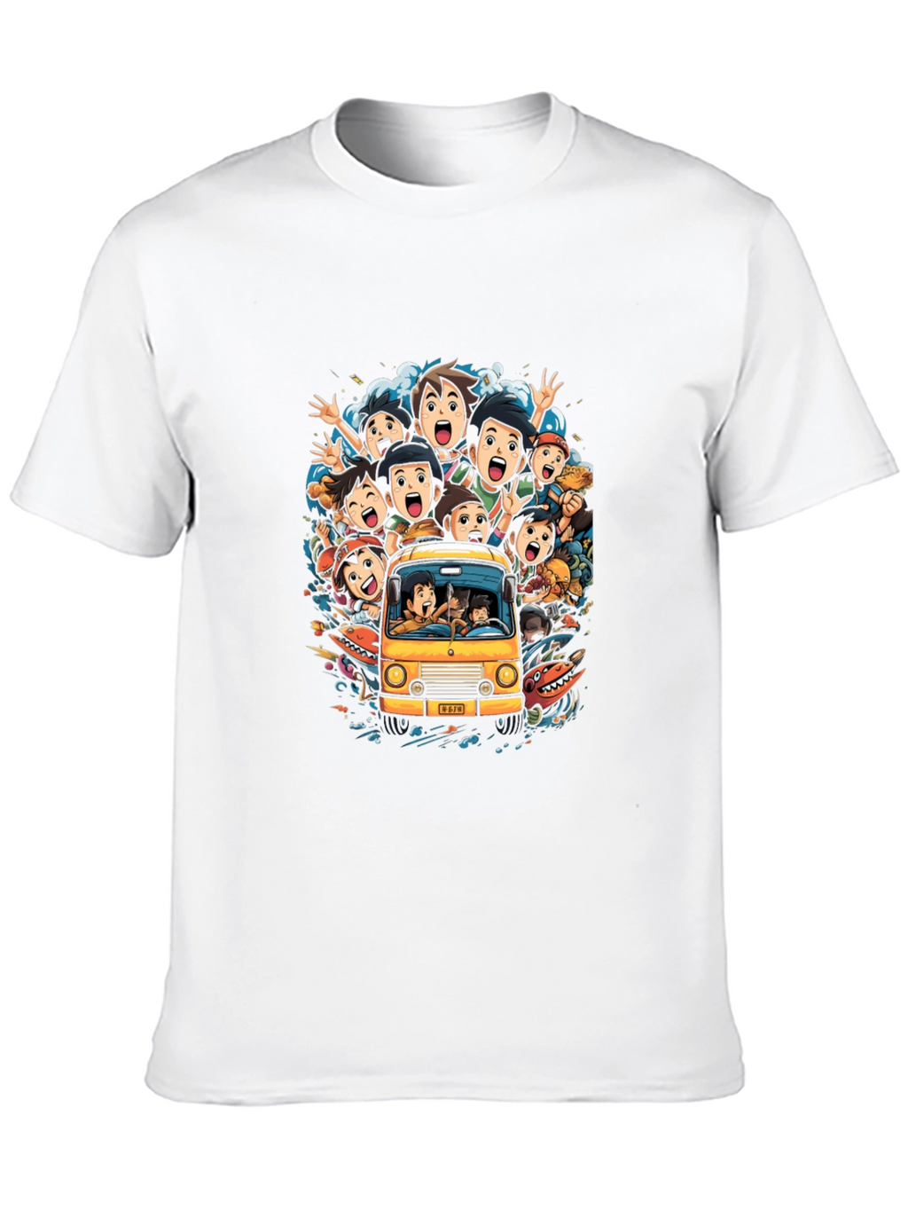 Cartoon Group Fun Ride Black T-Shirt