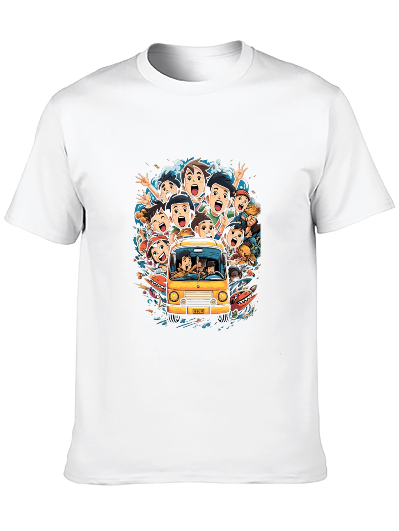 Cartoon Group Fun Ride Black T-Shirt