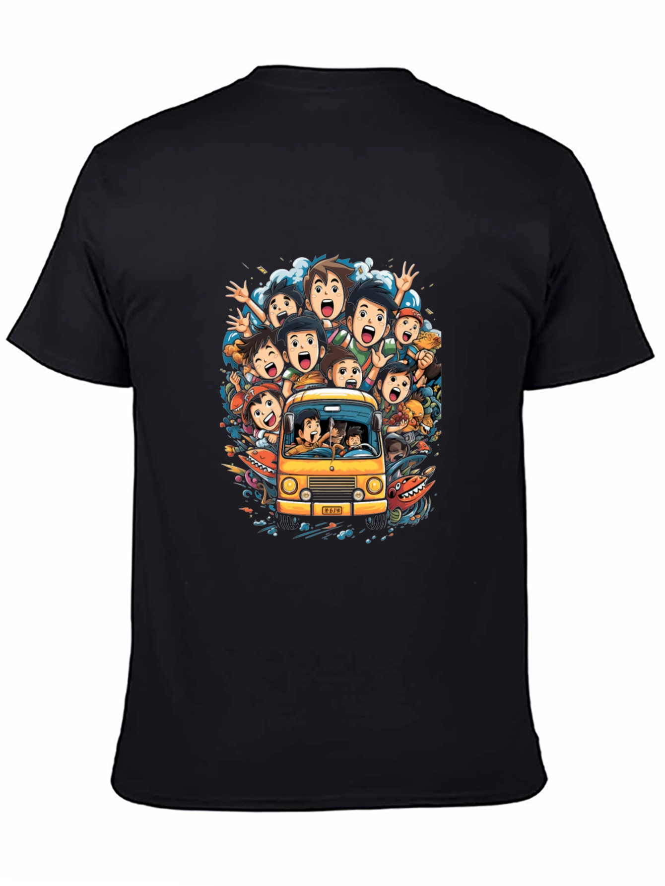 Cartoon Group Fun Ride Black T-Shirt