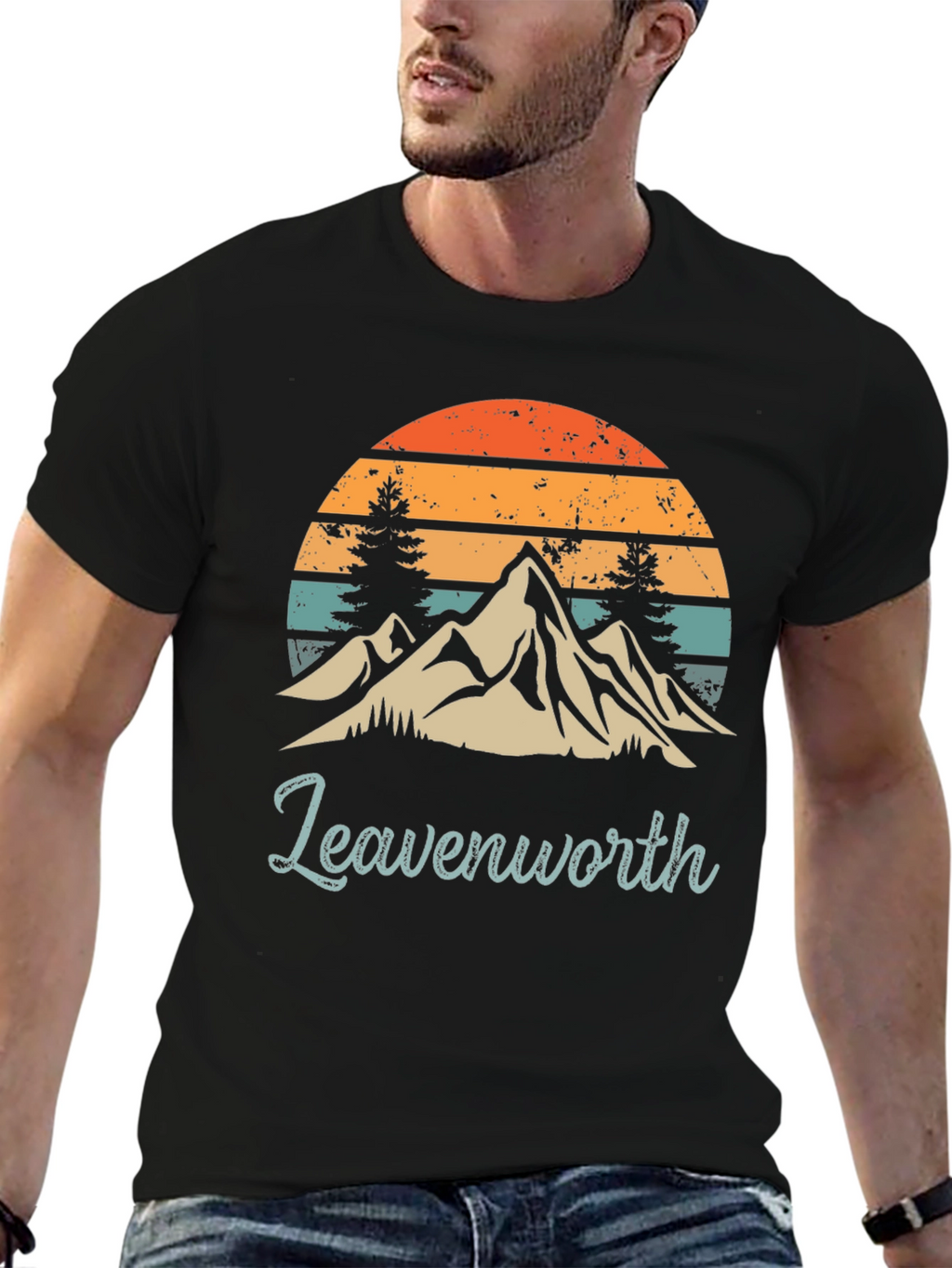 Leavenworth Mountain Sunset Graphic Tee