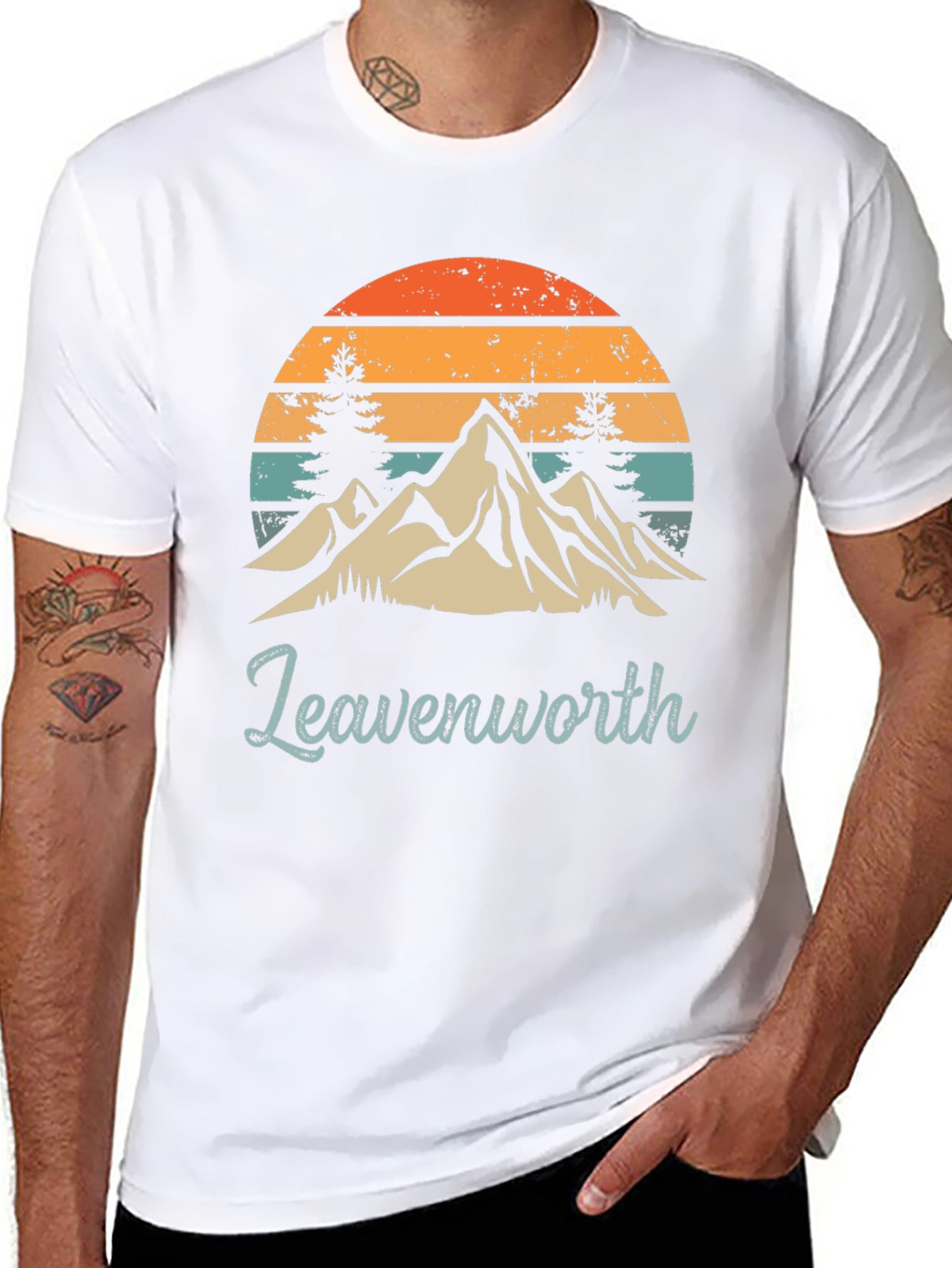 Leavenworth Mountain Sunset Graphic Tee