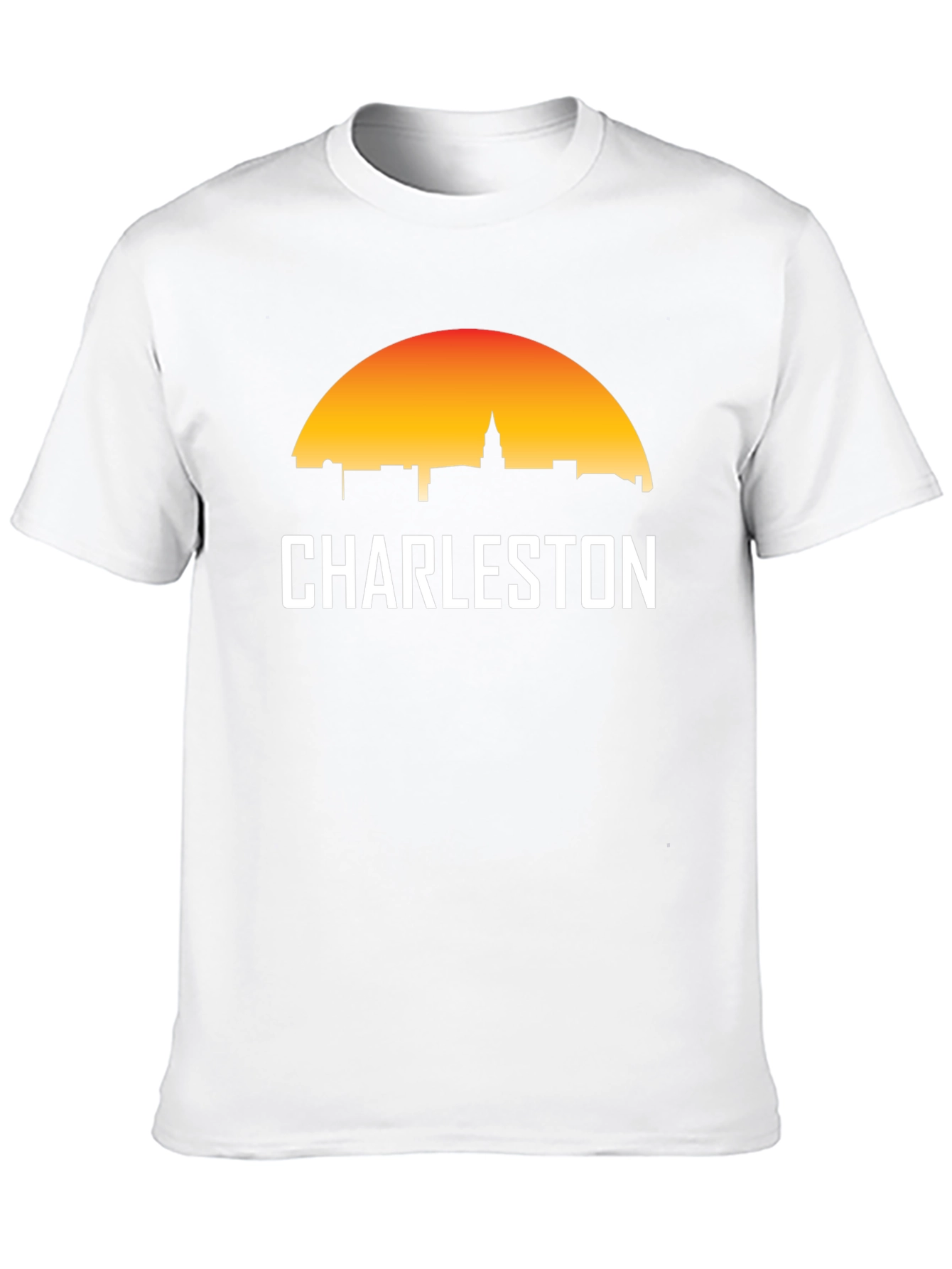 Charleston Skyline Graphic Tee - Black Cotton T-Shirt