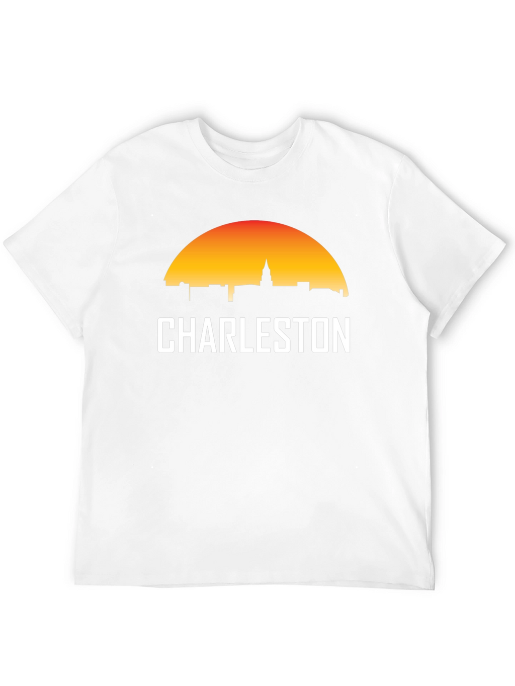 Charleston Skyline Graphic Tee - Black Cotton T-Shirt