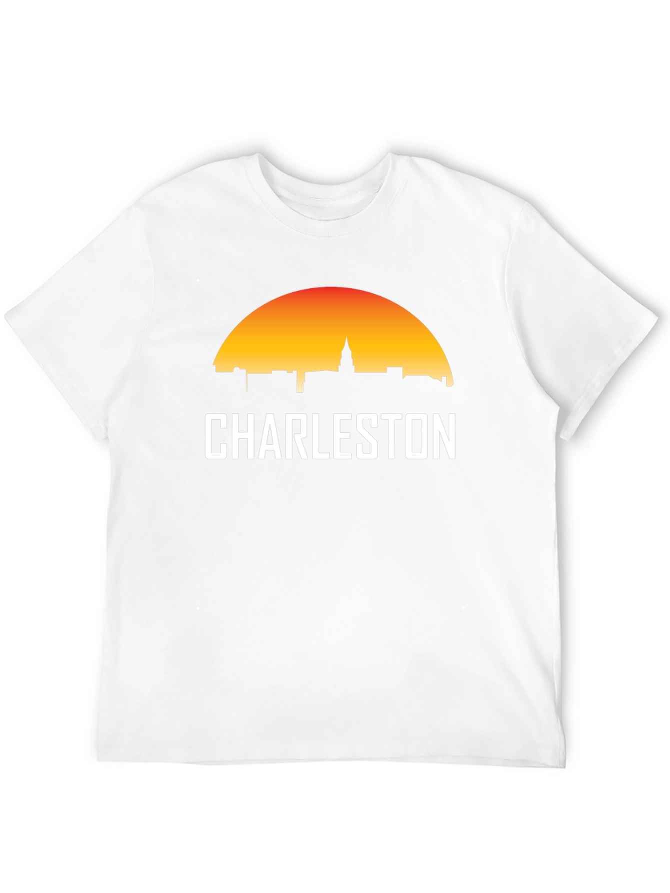 Charleston Skyline Graphic Tee - Black Cotton T-Shirt