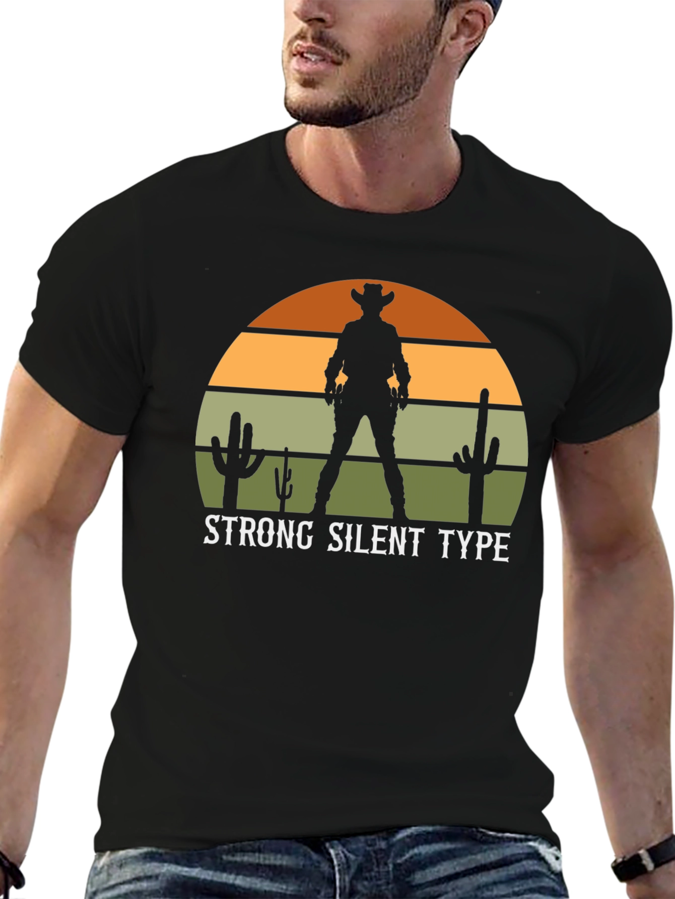 Strong Silent Type Western Sunset Graphic Tee