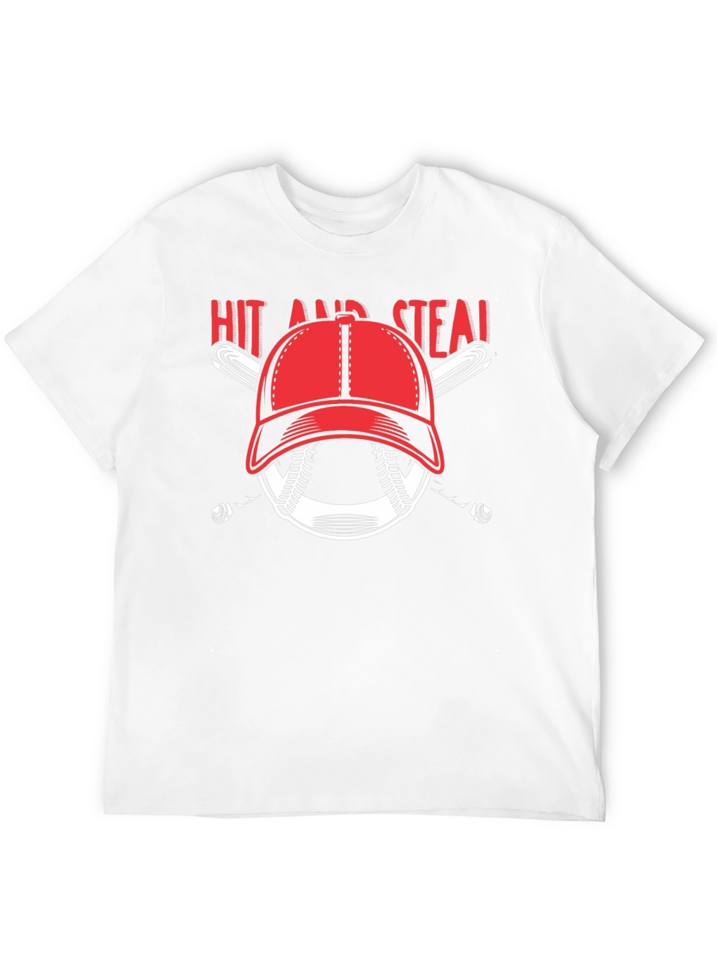 Hit and Steal Baseball Graphic T-Shirt
