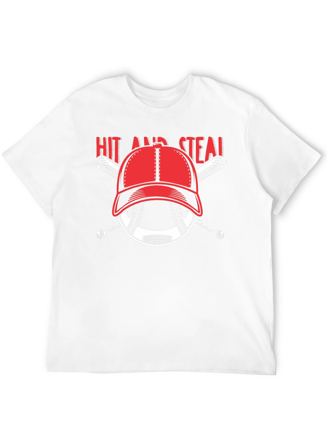 Hit and Steal Baseball Graphic T-Shirt