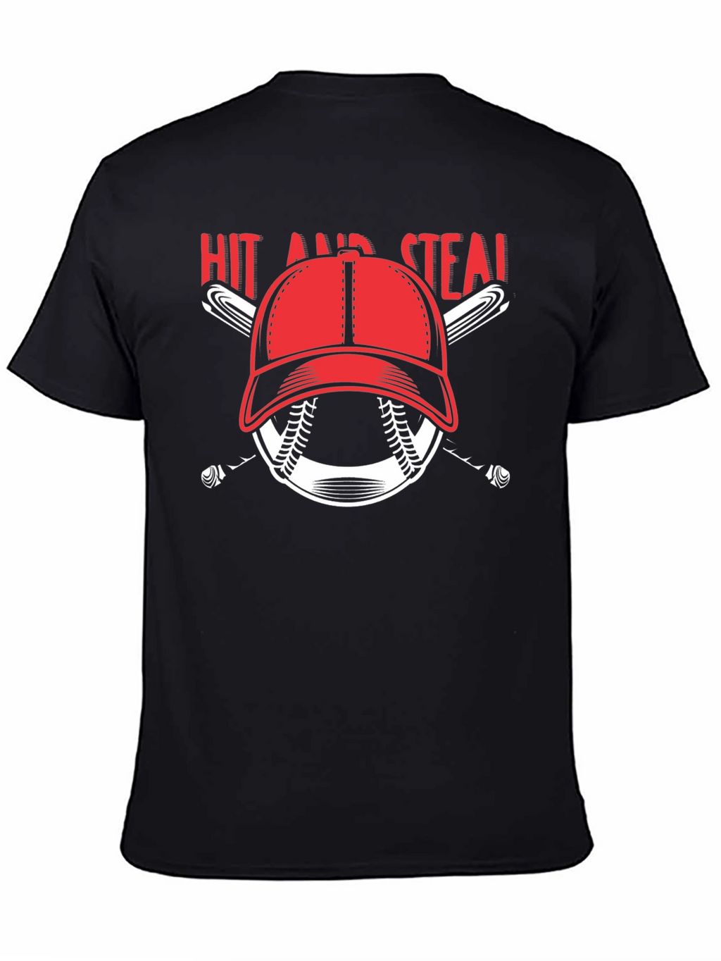 Hit and Steal Baseball Graphic T-Shirt