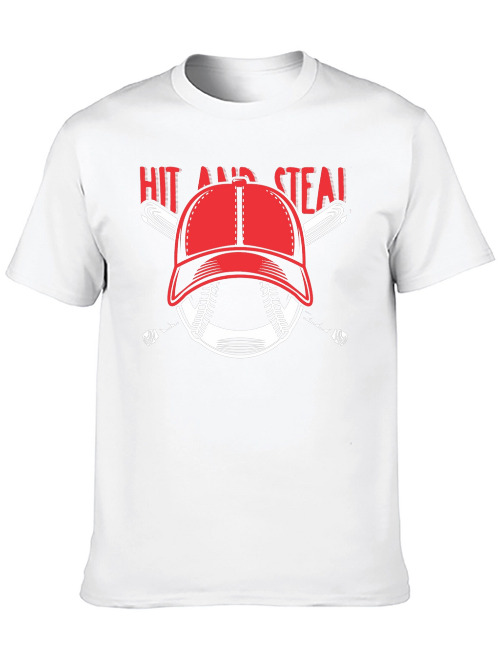 Hit and Steal Baseball Graphic T-Shirt