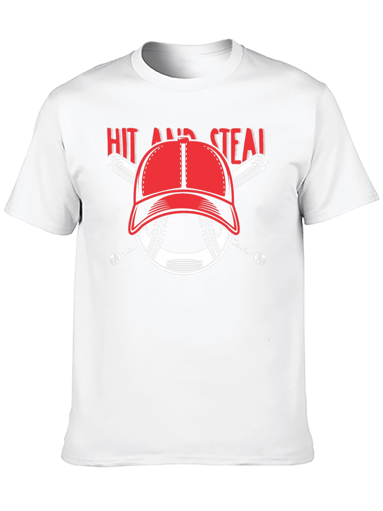 Hit and Steal Baseball Graphic T-Shirt