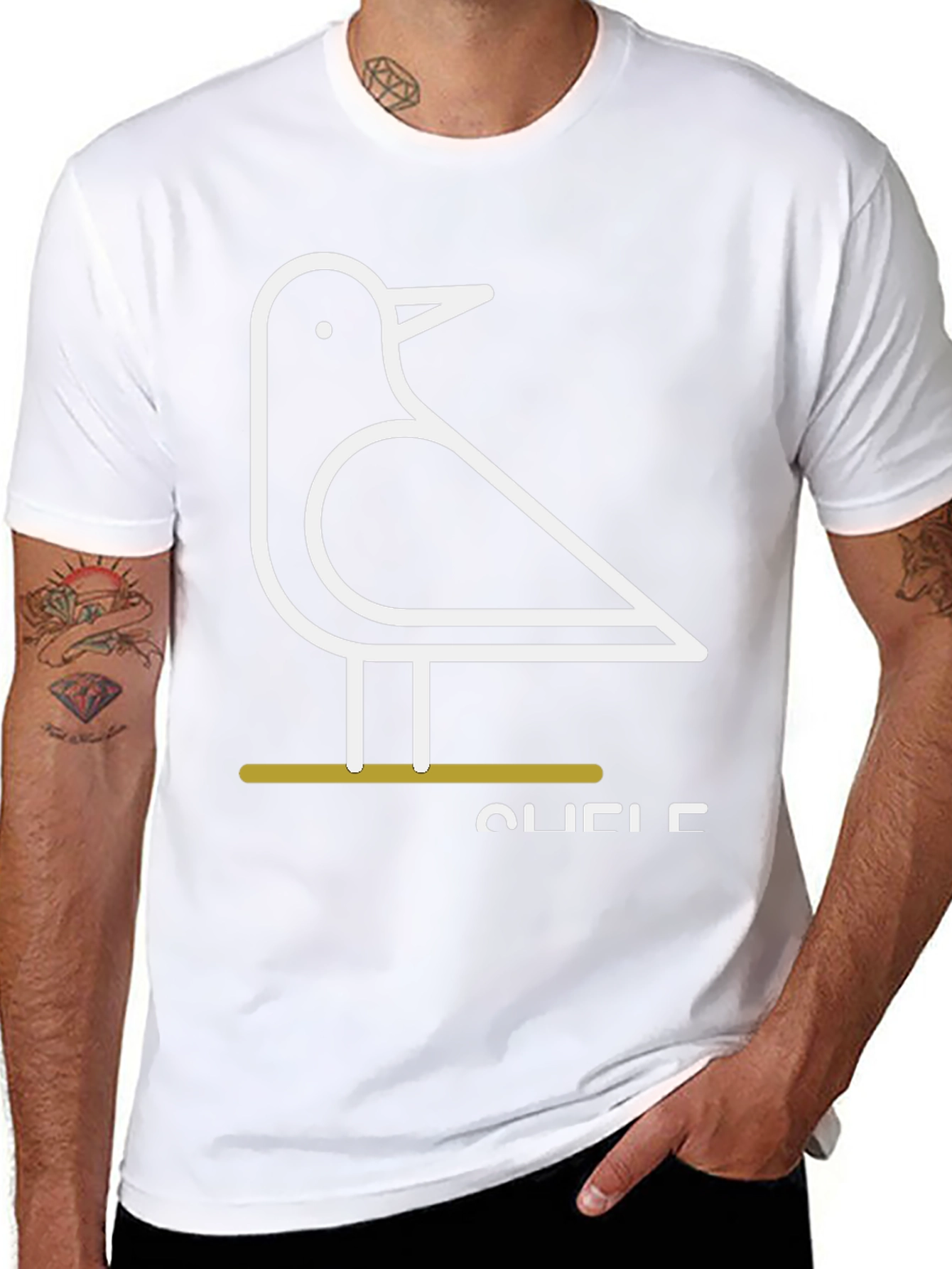 Minimalist Bird Graphic Tee - Black Unisex T-Shirt