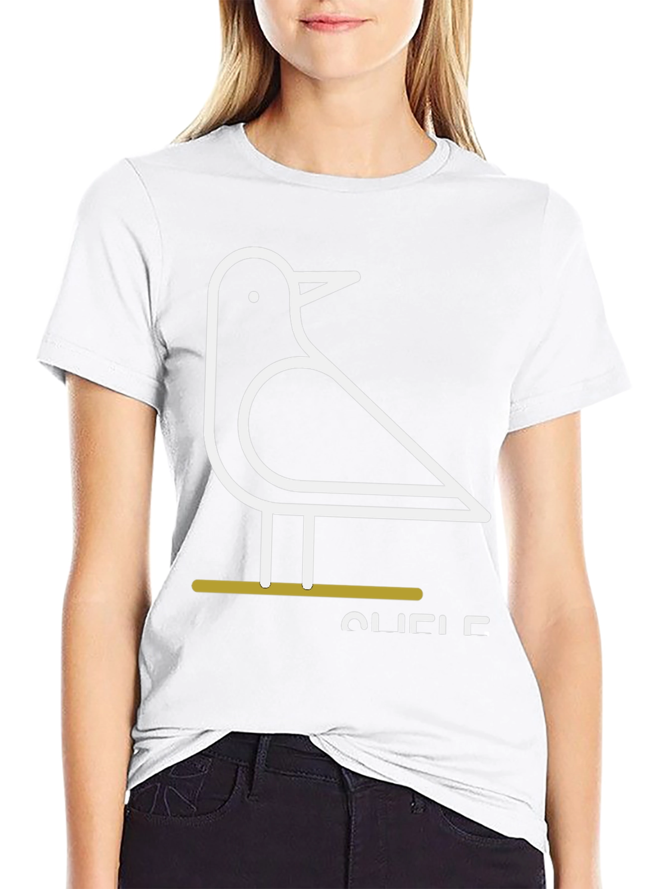 Minimalist Bird Graphic Tee - Black Unisex T-Shirt