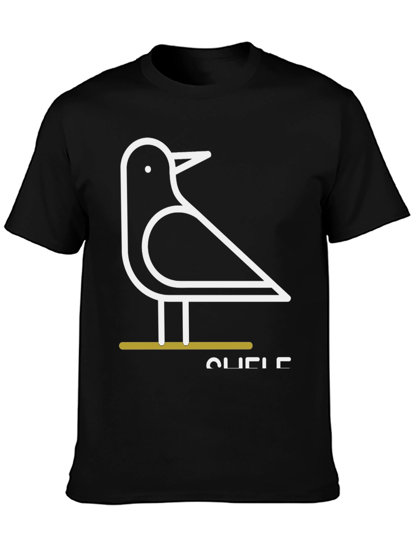 Minimalist Bird Graphic Tee - Black Unisex T-Shirt