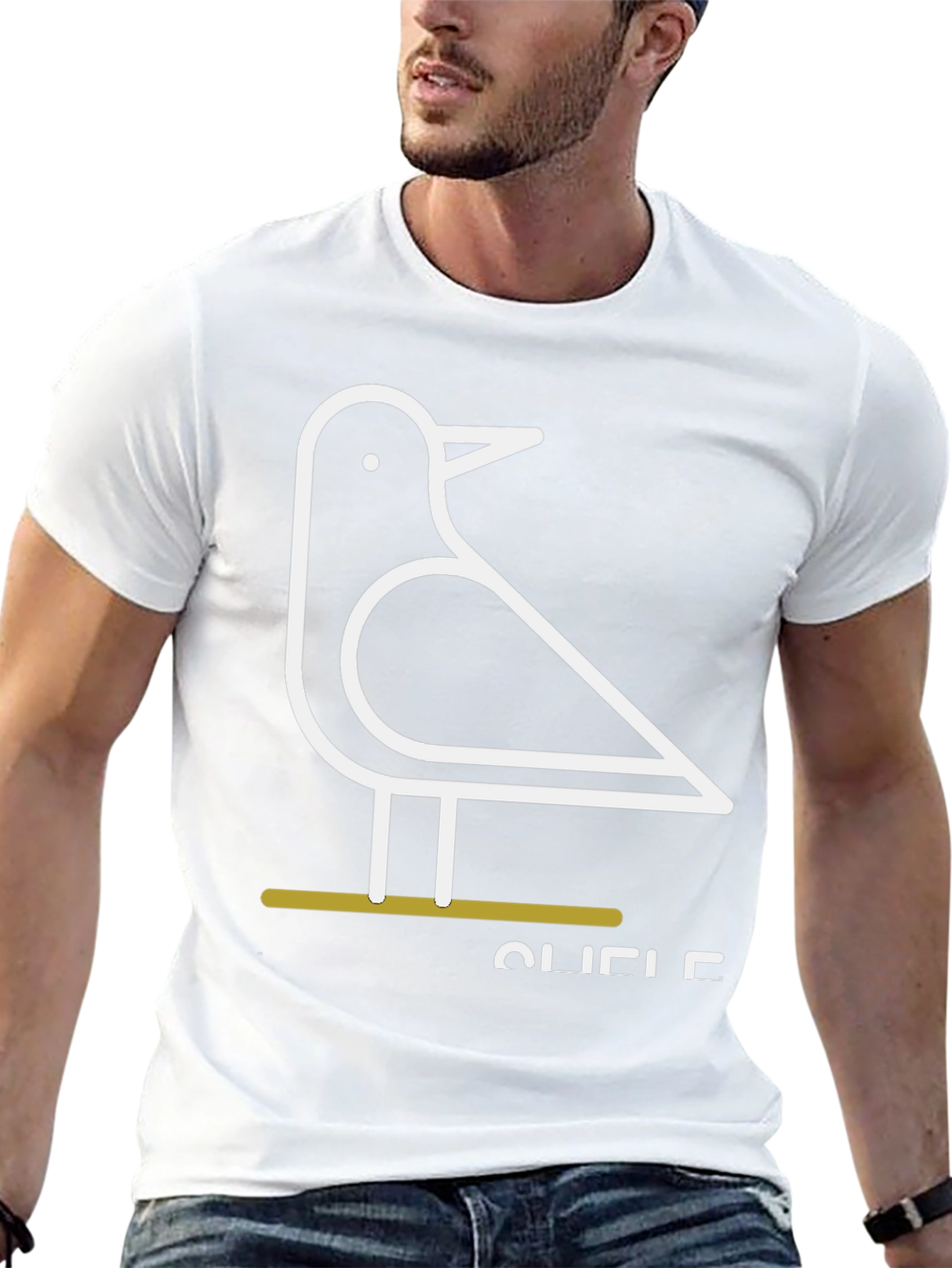 Minimalist Bird Graphic Tee - Black Unisex T-Shirt