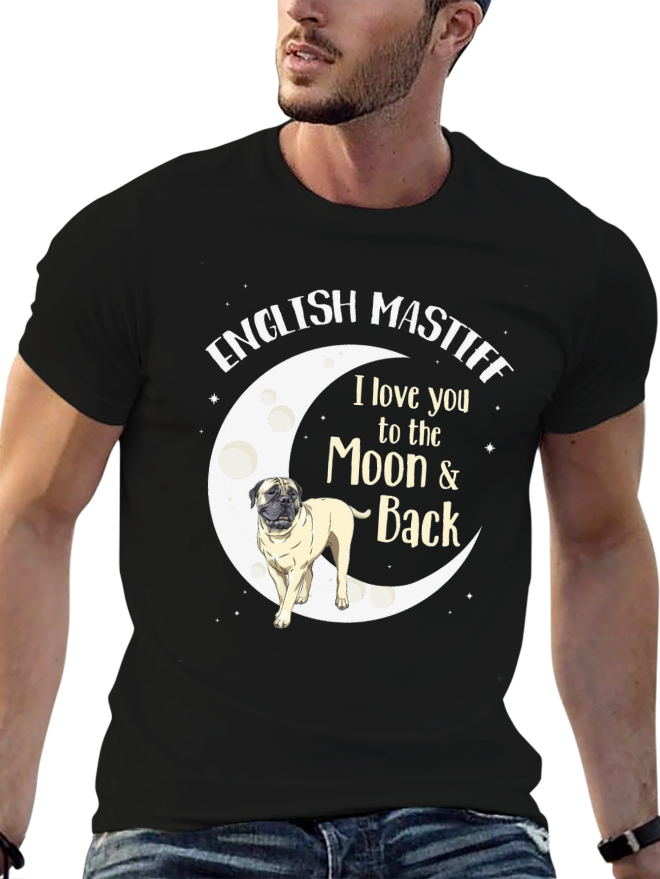 English Mastiff Moon & Back T-Shirt