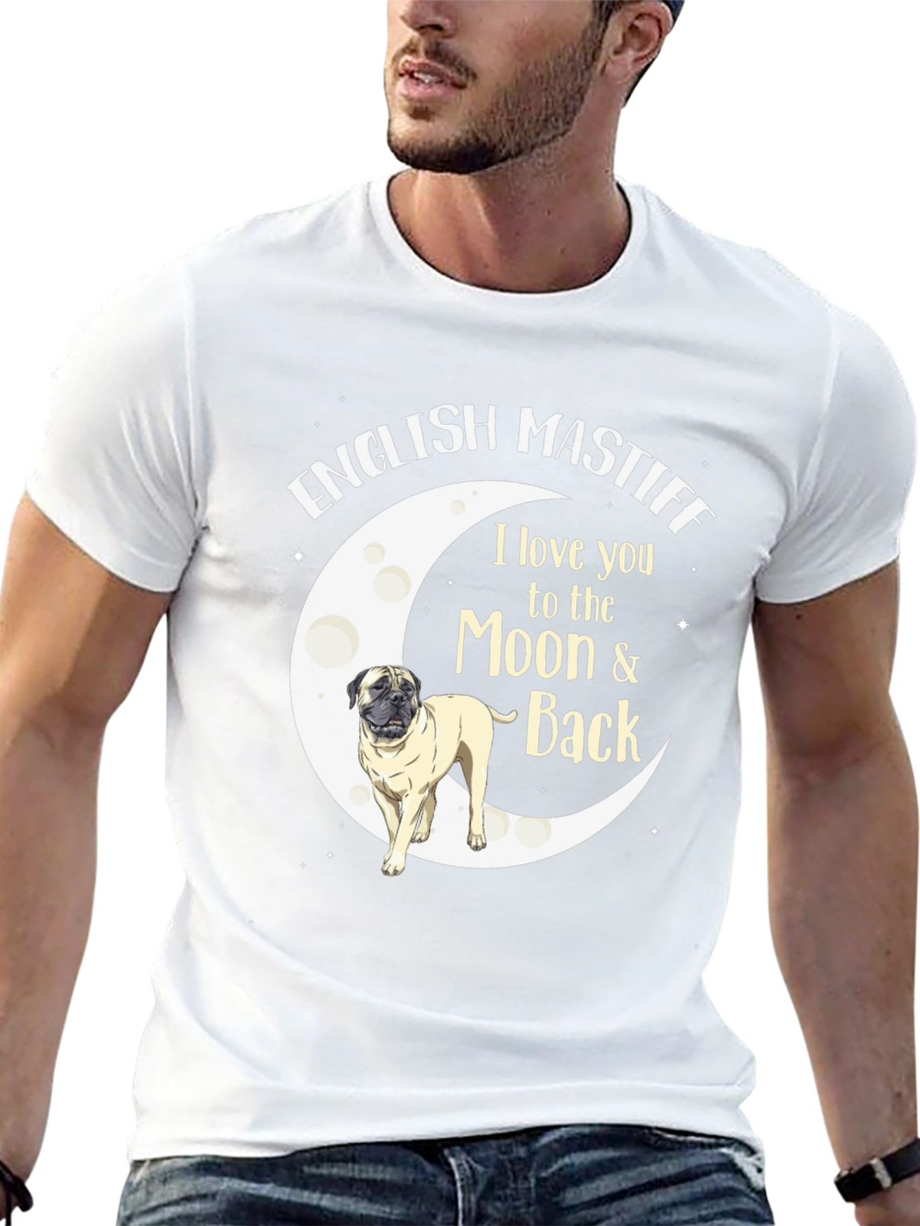 English Mastiff Moon & Back T-Shirt