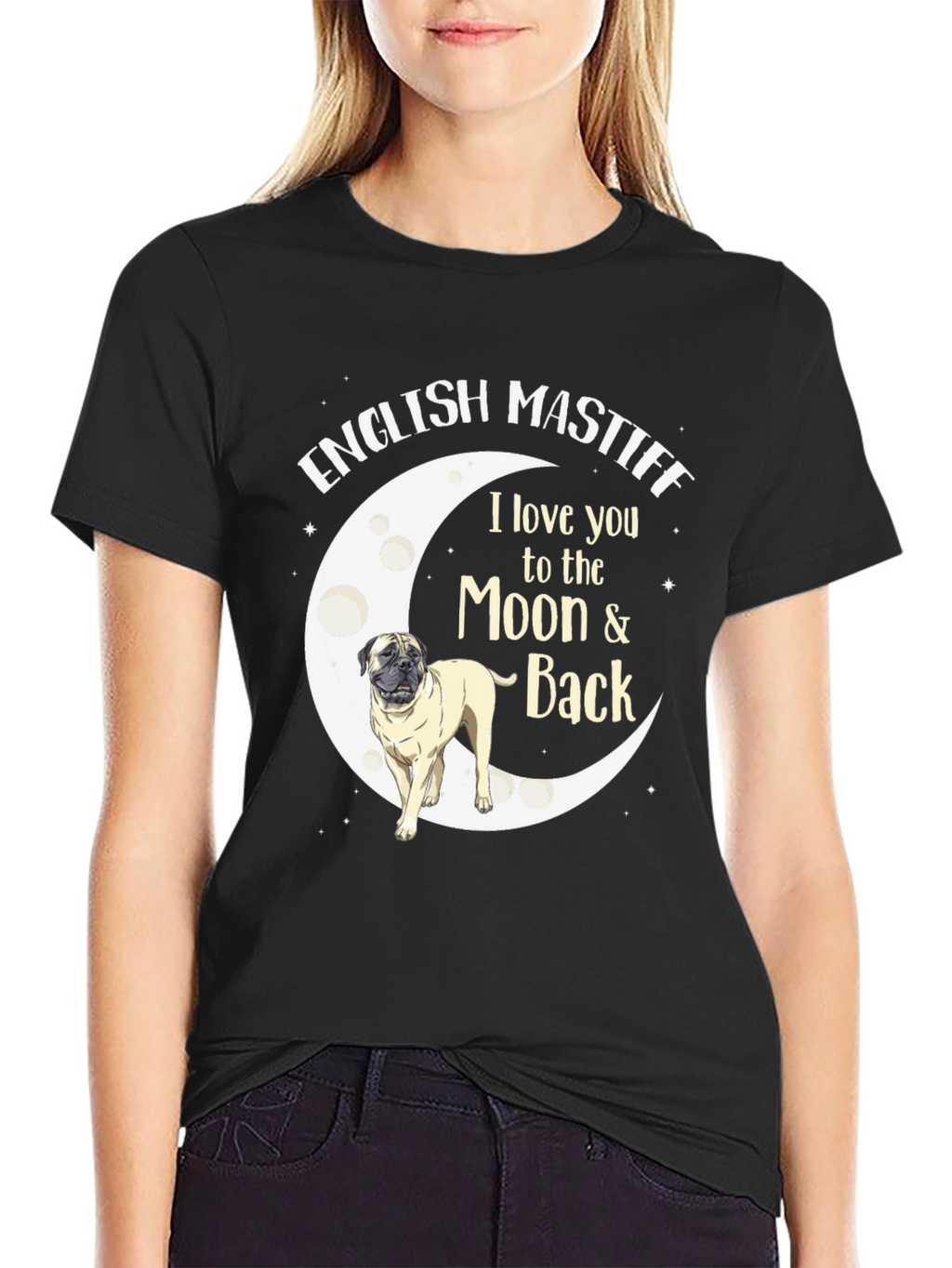 English Mastiff Moon & Back T-Shirt