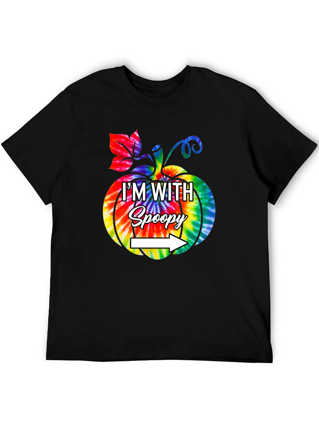 Im With Spoopy Tie Dye Pumpkin Graphic Tee